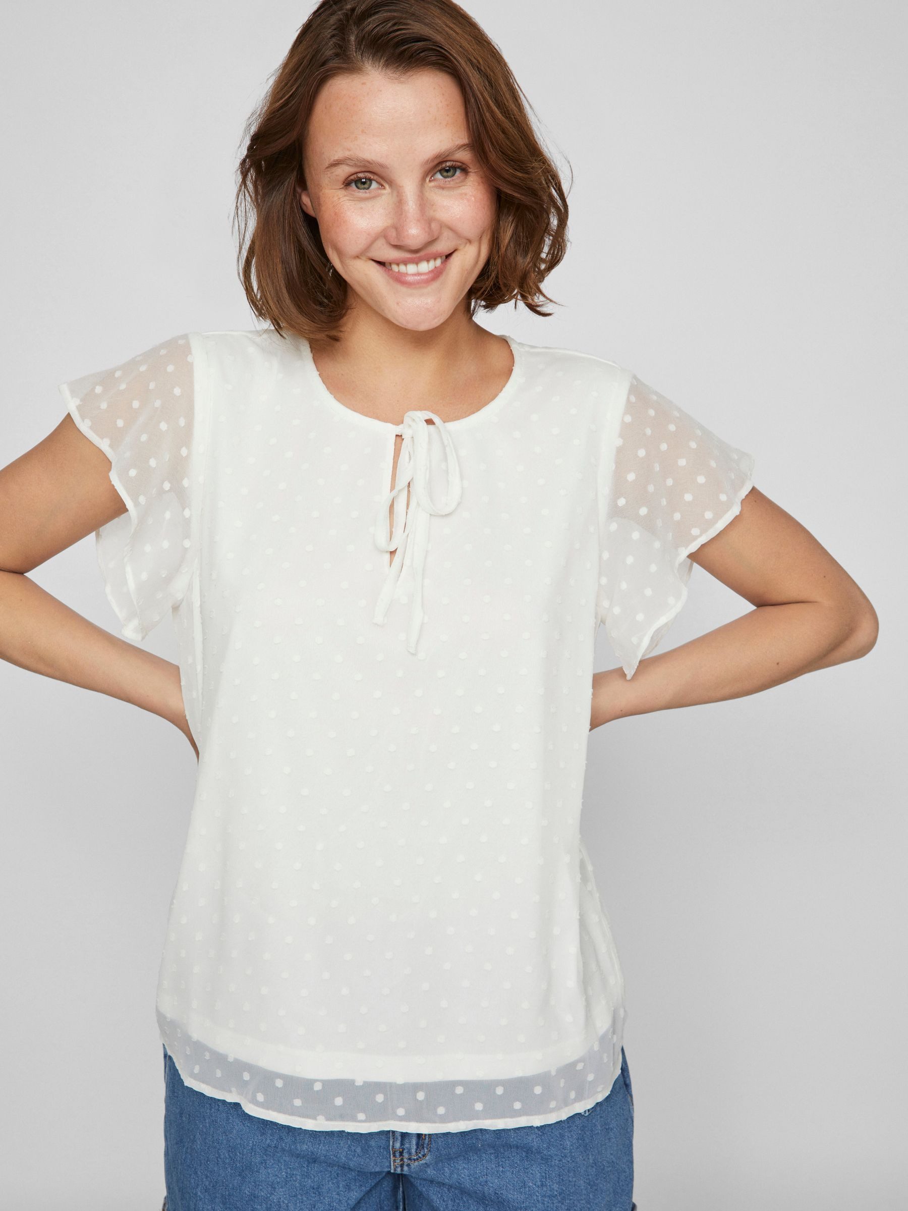 Vila Blusenshirt Transparente mit Tupfenmuster und günstig online kaufen