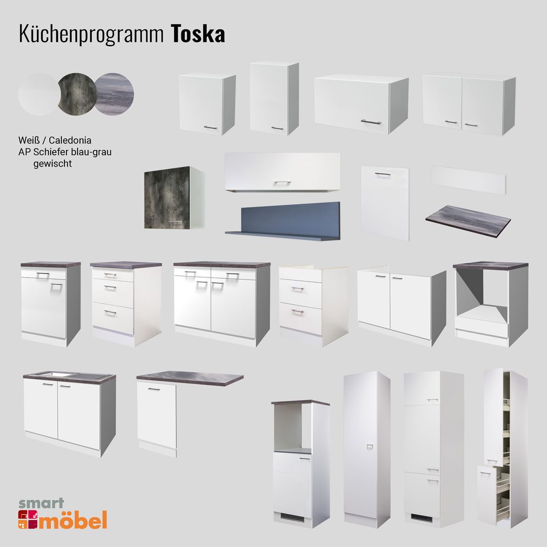 Flex-Well Spülenunterschrank Spülenunterschrank mit Arbeitsplatte & Spüle - 100 cm breit - Weiß – T