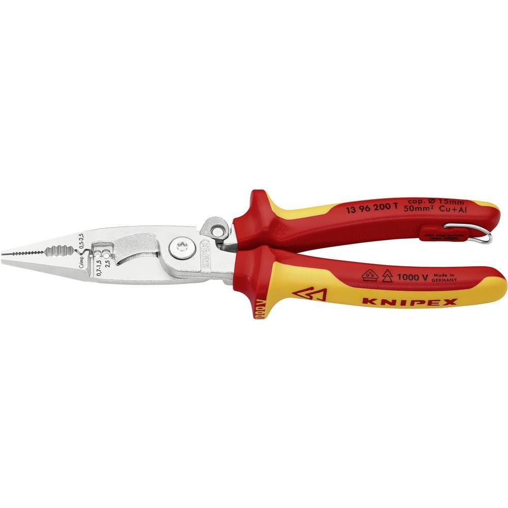Knipex Abisolierzange Installationszange 200mm mit Öse 13 96 200 T