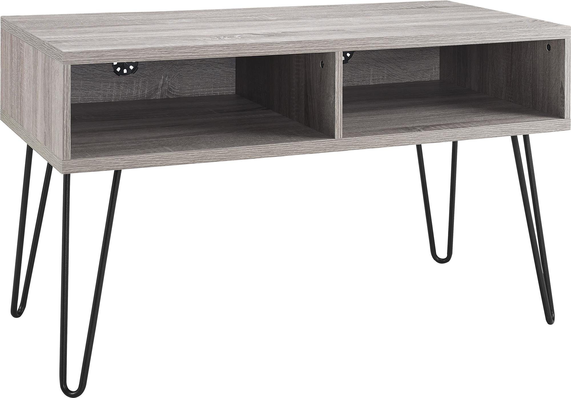 loft24 Lowboard Owen, TV-Bank Fernsehschrank 2 Fächer, MDF, Haarnadel Beine