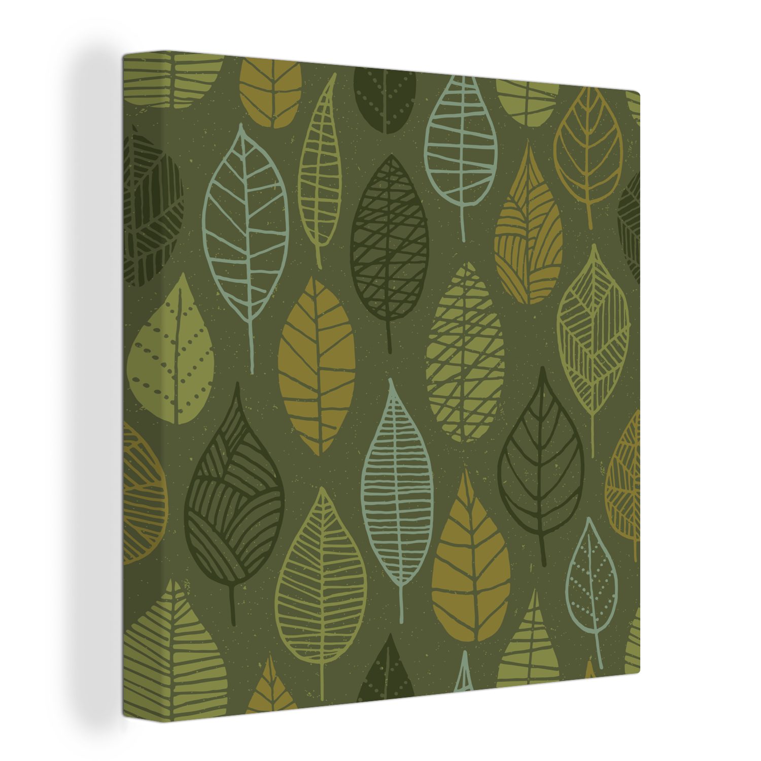 OneMillionCanvasses® Leinwandbild Natur - Blätter - Grün, (1 St), Leinwand Bilder für Wohnzimmer Schlafzimmer