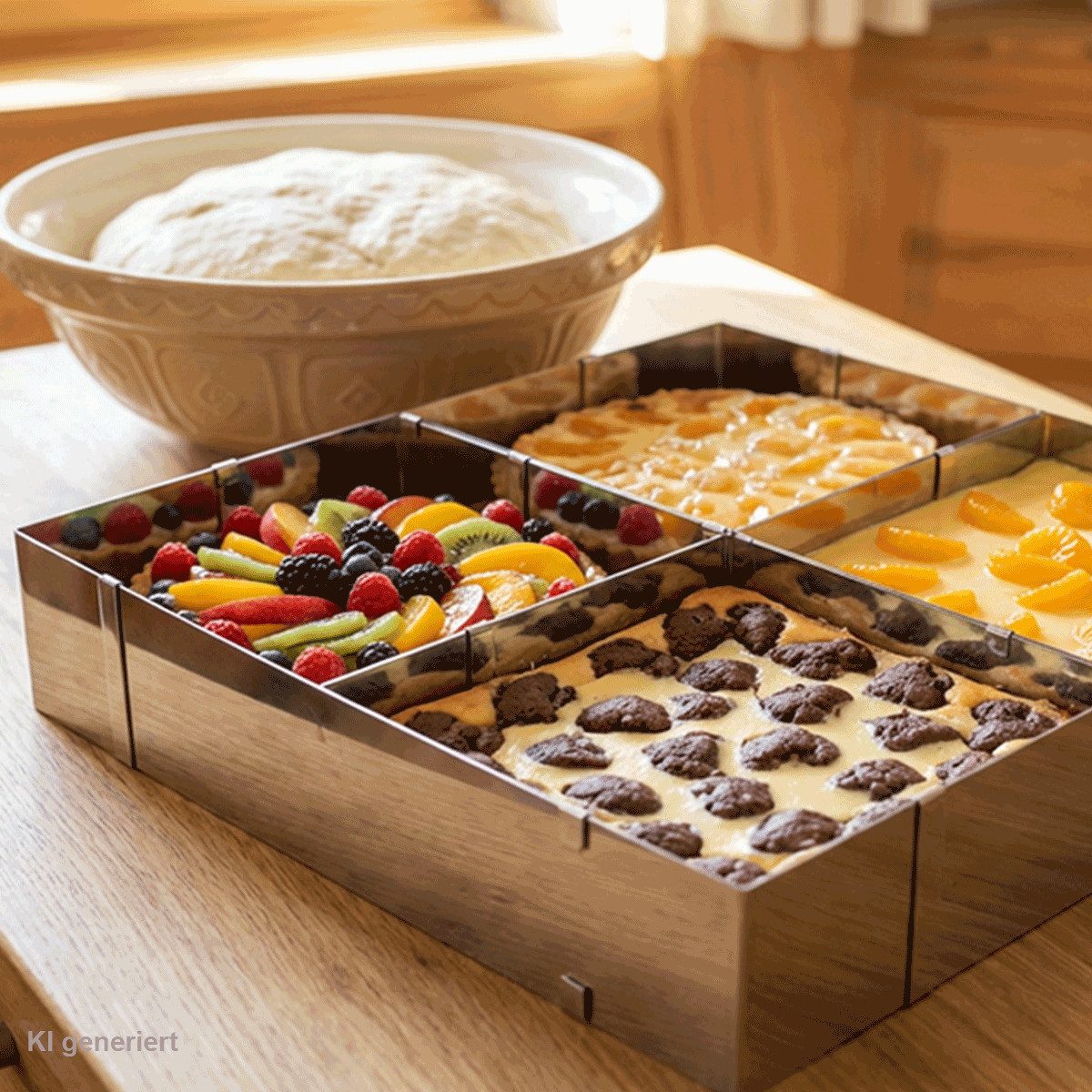 EUROHOME Muffinform Backform 28 cm rechteckig verstellbar mit hohem Rand, (1-tlg), Eckiger Backrahmen spülmaschinenfest - Speisering