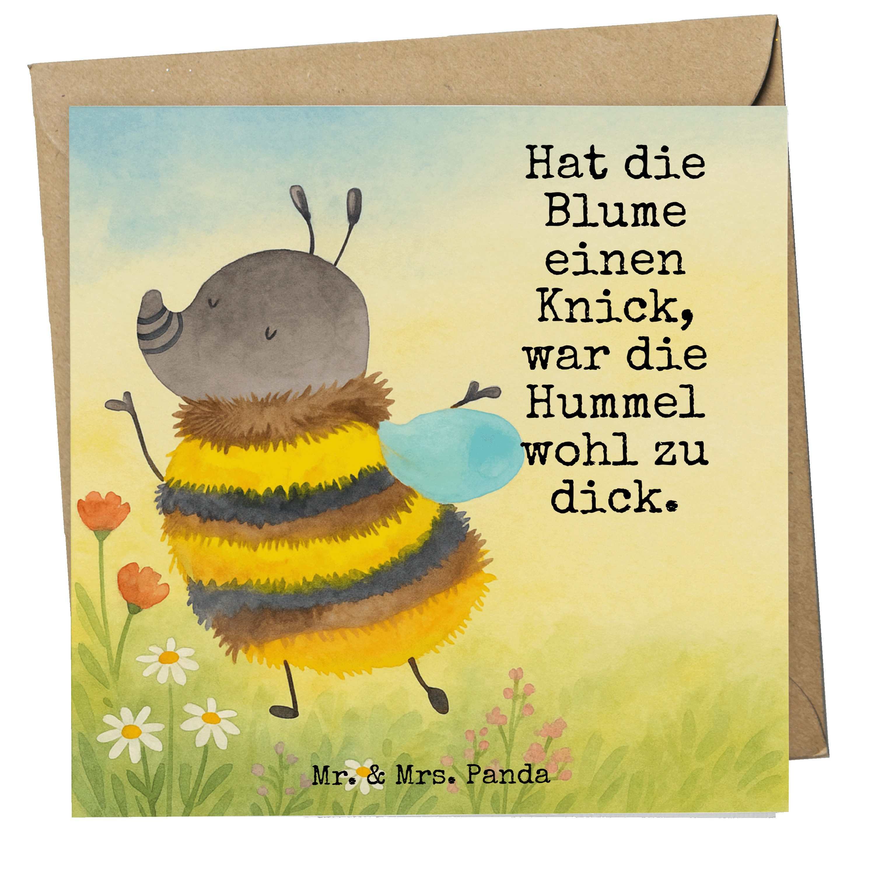 Mr. & Mrs. Panda Grußkarte Hummel flauschig Design, Grußkarte, Weiß, Klappkarte, Lustige Sprüche, Natur Glückwunschkarte anlasskarte