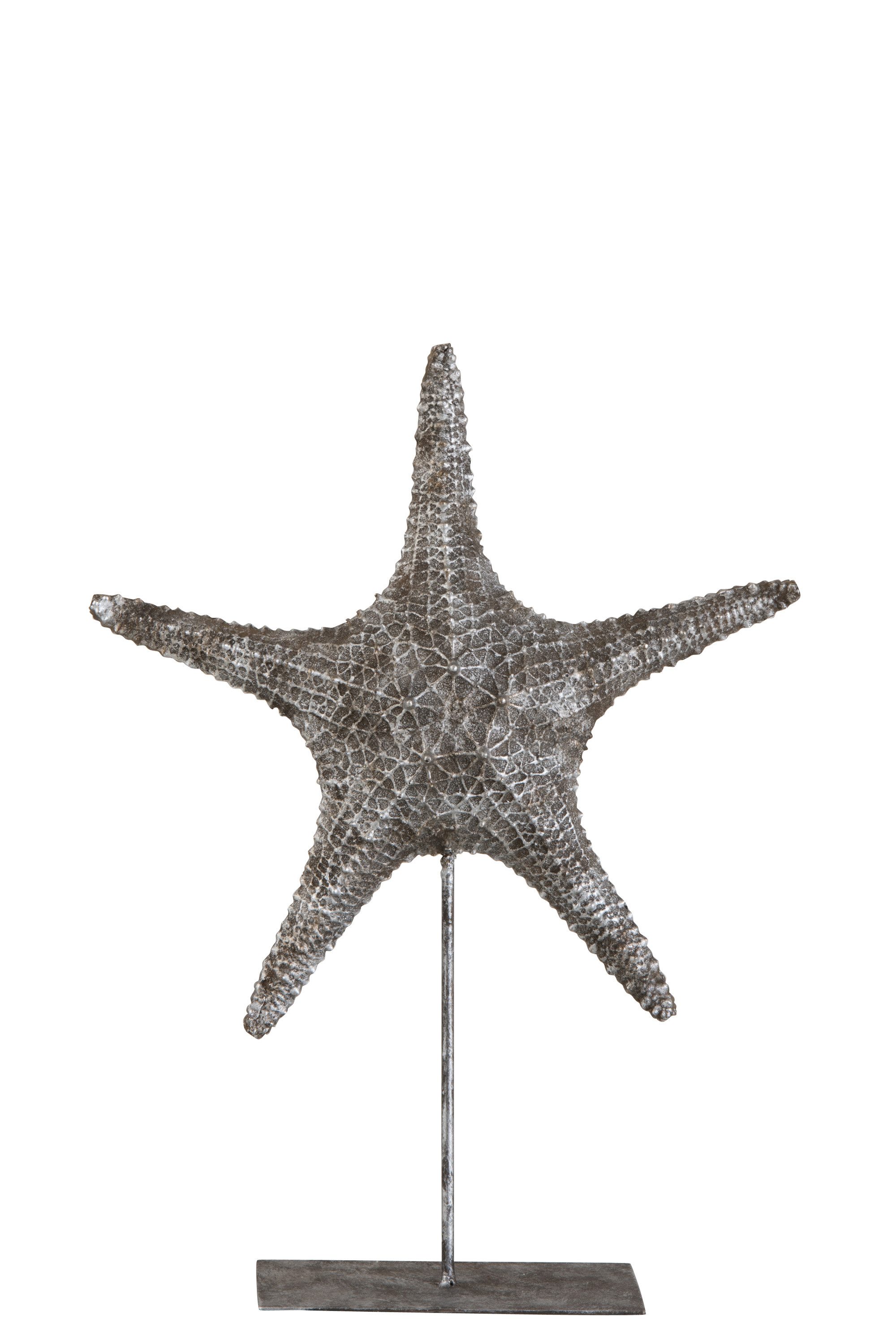 J-line Dekofigur Seestern Poly + Fuß Grau / Silber