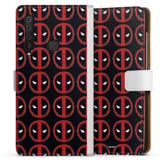 DeinDesign Handyhülle Deadpool Pattern Samsung Galaxy A9 (2018) Hülle Handy Flip Case Wallet Cover