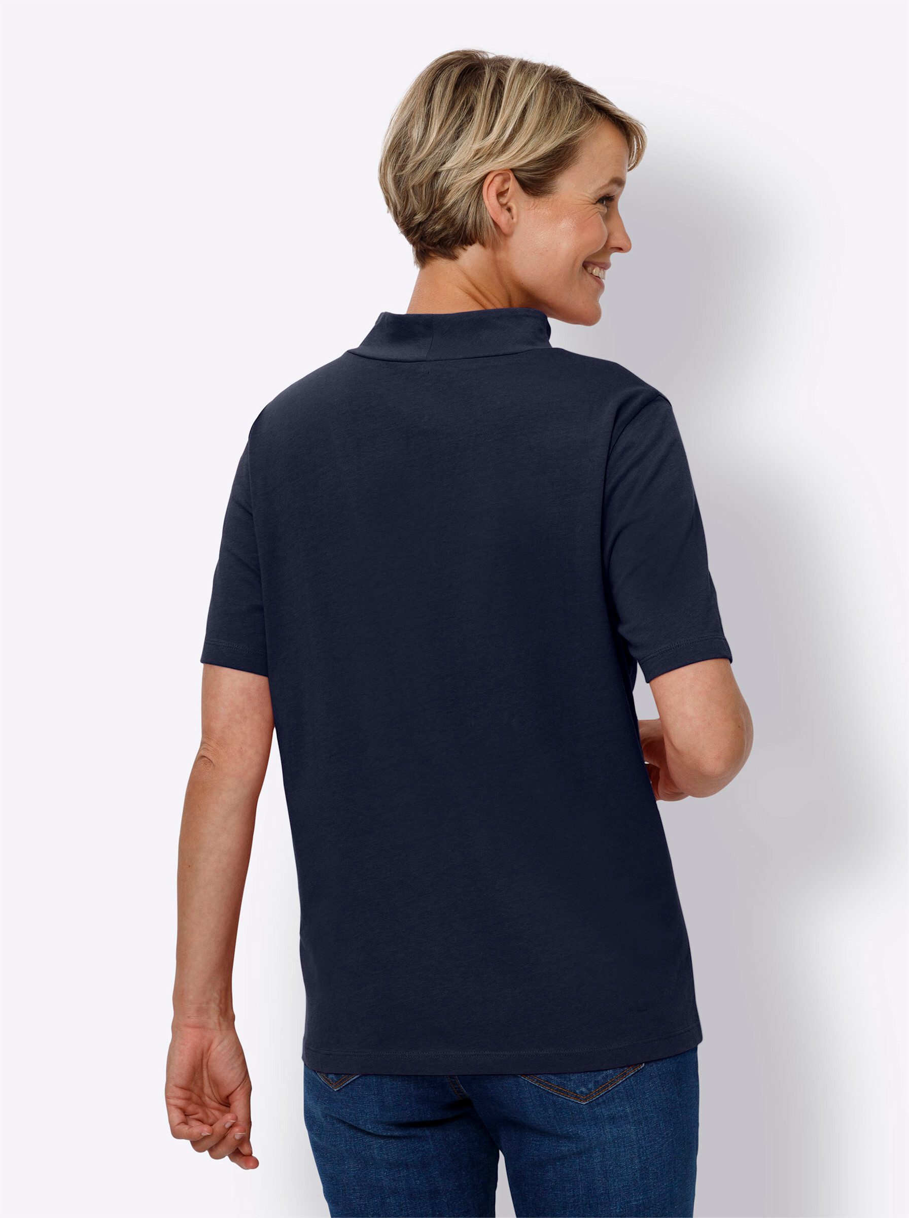 Sieh an! T-Shirt Stehkragenshirt günstig online kaufen