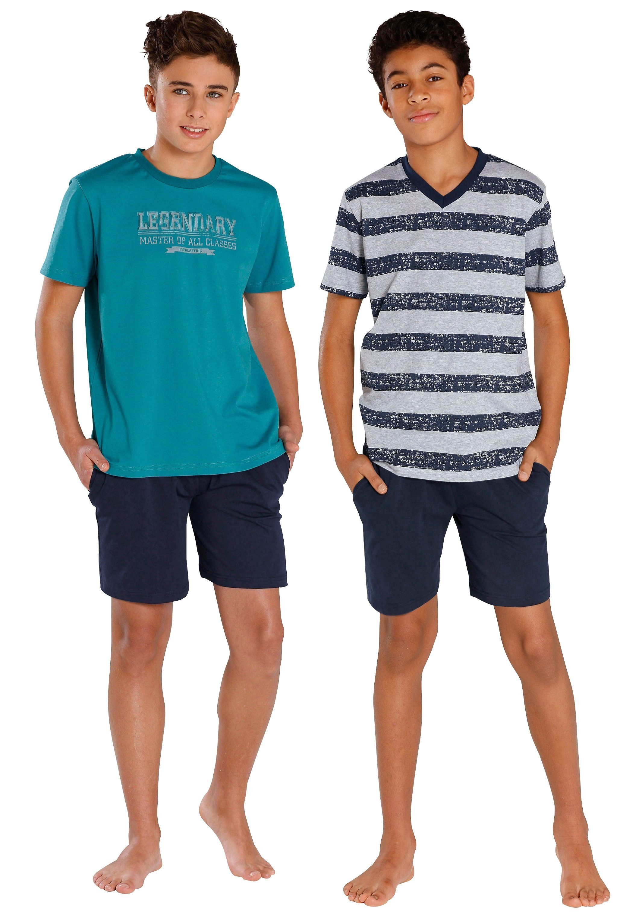 le jogger® Shorty (4 tlg., Stück) 2 Shirts mit unterschiedlichen