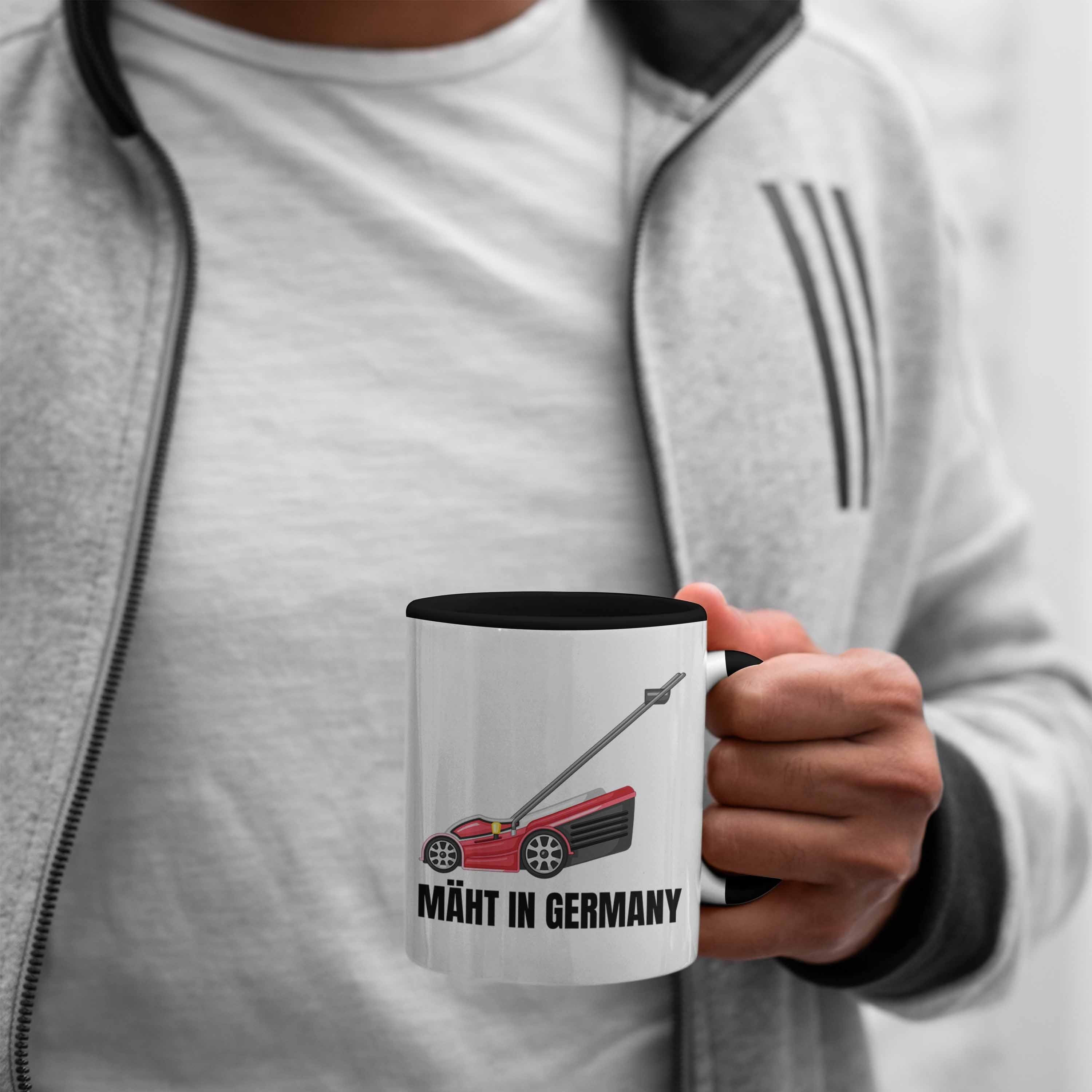 für Mäht Germany Geschenk Trendation Tasse Schwarz Tasse Gärtner Kaffee-Becher Hobbygärtner In
