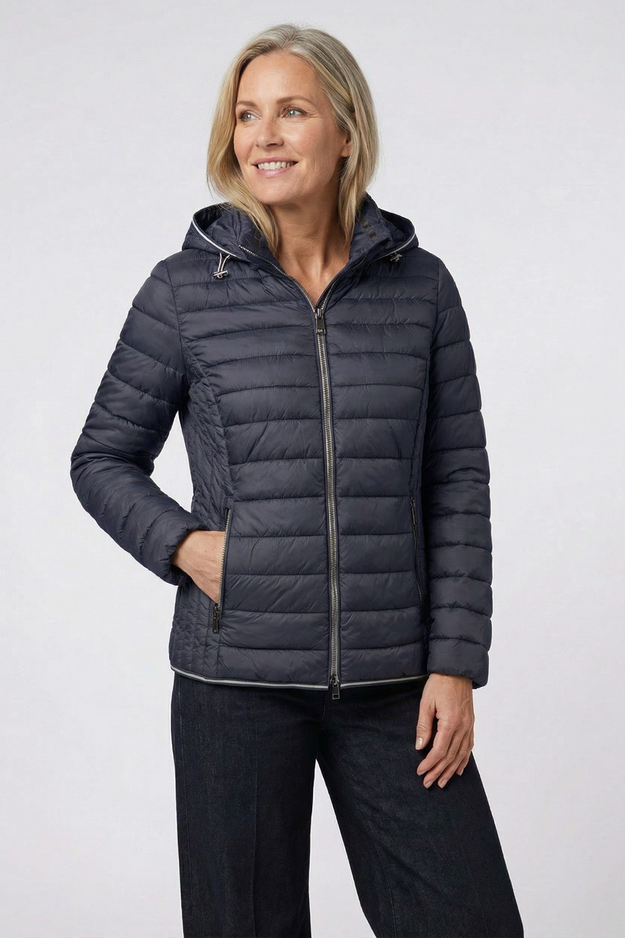 Barbara Lebek Steppjacke auch als Übergangsjacke für Damen mit Kapuze