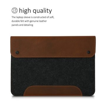 kalibri Tablet-Hülle, Tablet Tasche für Microsoft Surface Pro 7 / 6 / 5 / 4 / 3 - Filztasche mit Leder Applikationen - Schutzhülle