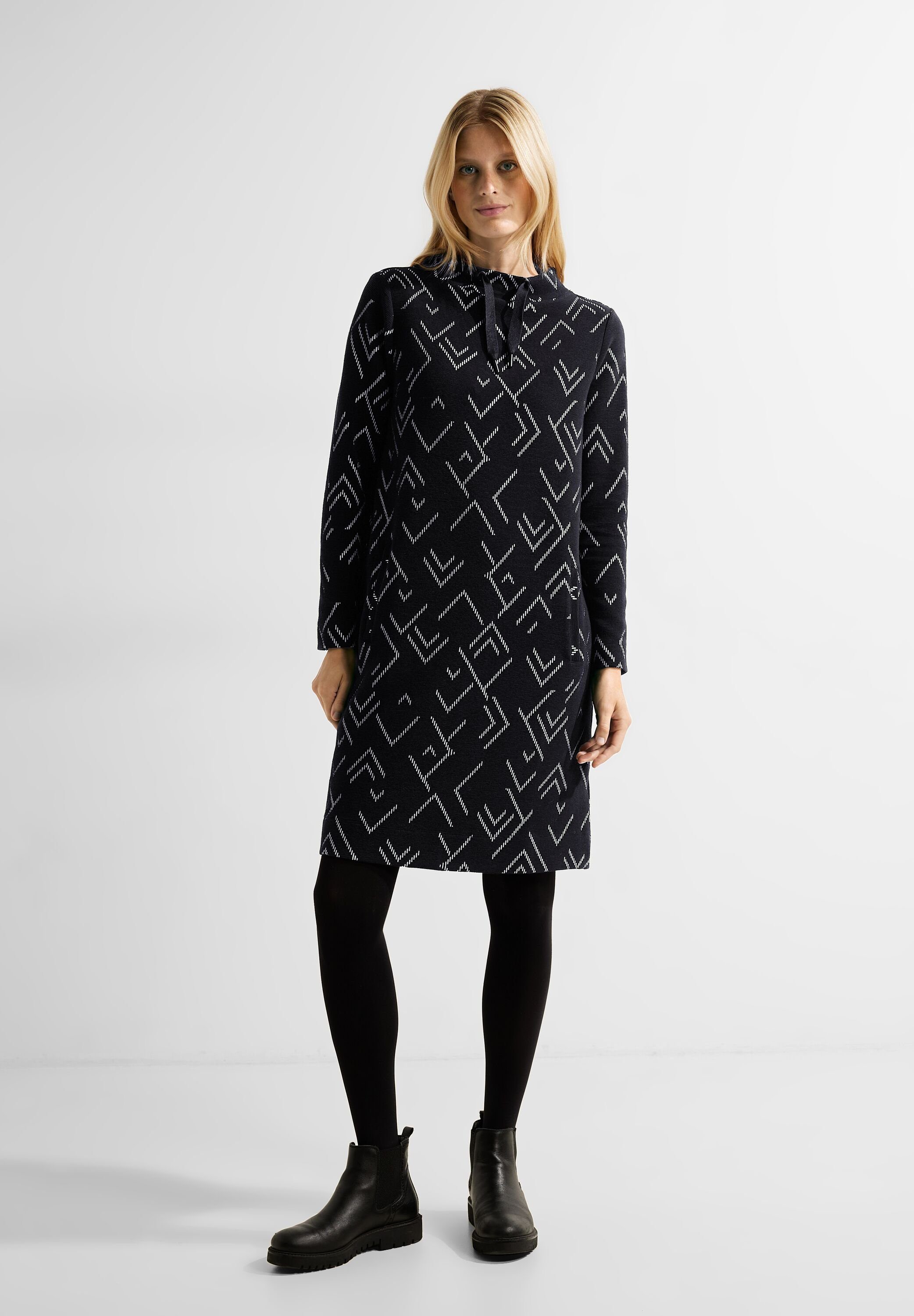 Cecil Druckkleid Ottoman Kleid mit Print Ottoman mit grafischem Print,  Ottoman Jersey mit Jacquard-Muster | Blusen