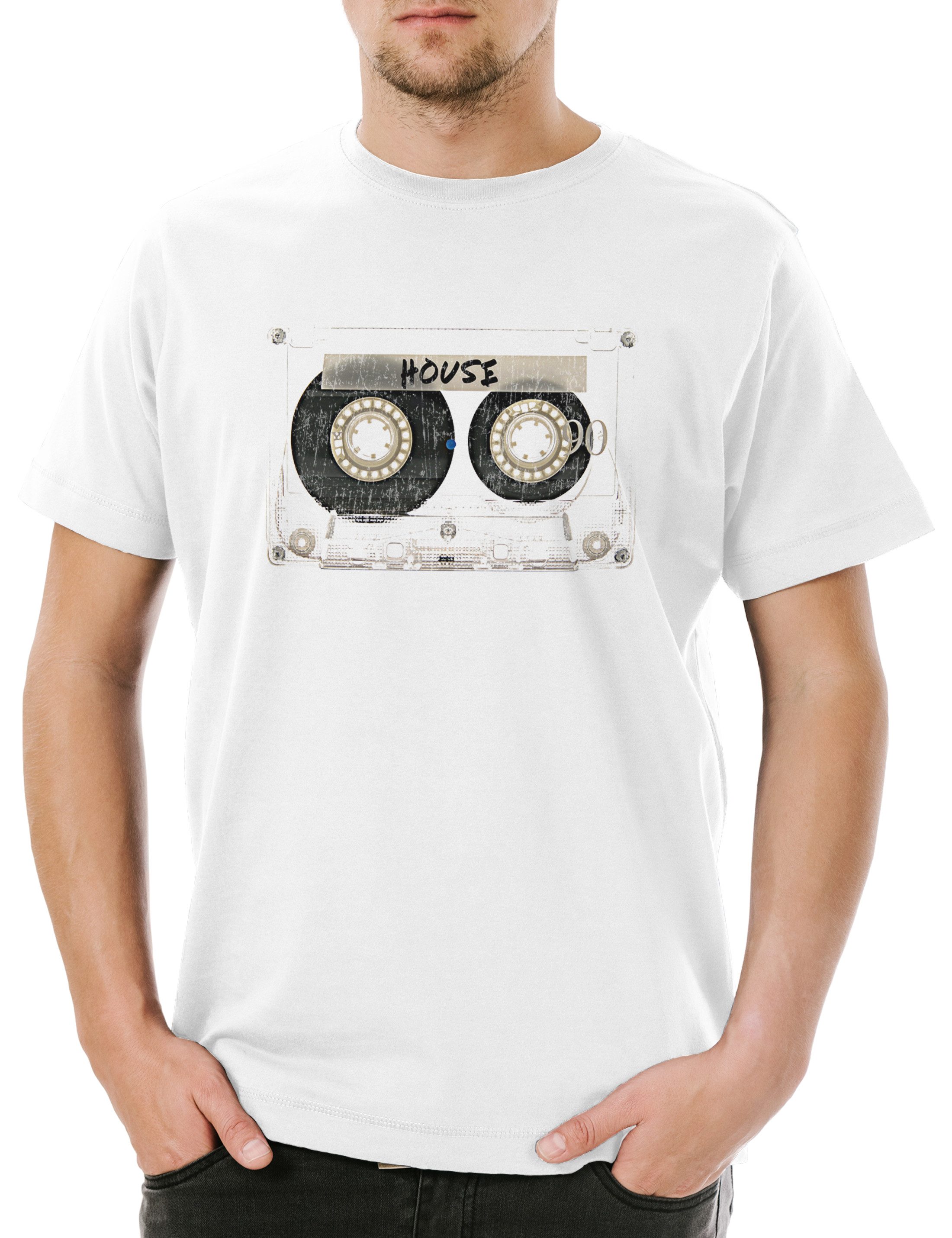 Urban Backwoods Print-Shirt Tape House Herren T-Shirt kassette cassette Wave DJ Techno Rap 80s (1-tlg) Musikkassette Sound Music Electro
