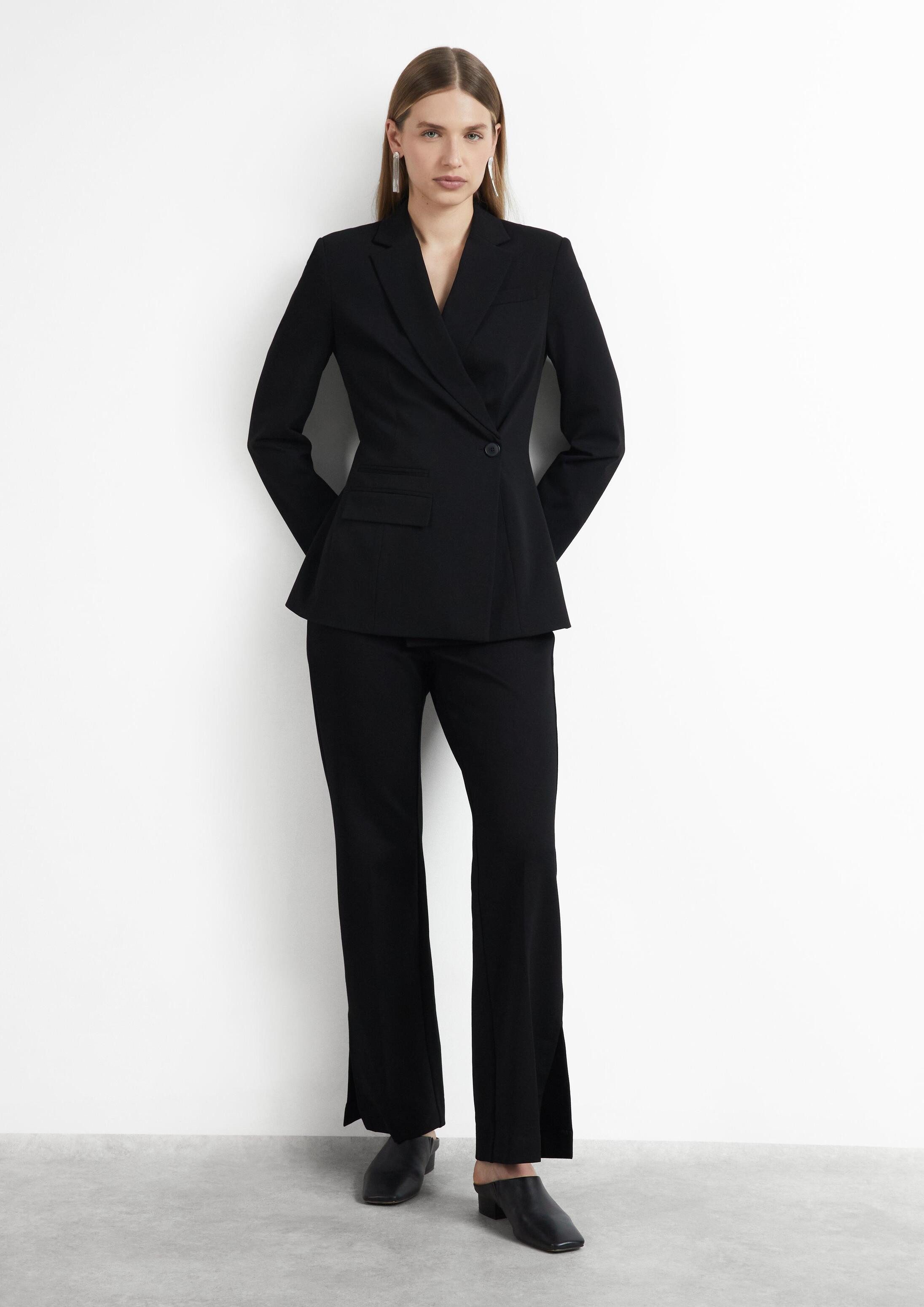 comma Chinos Hose Jerseyhose mit Flared Leg