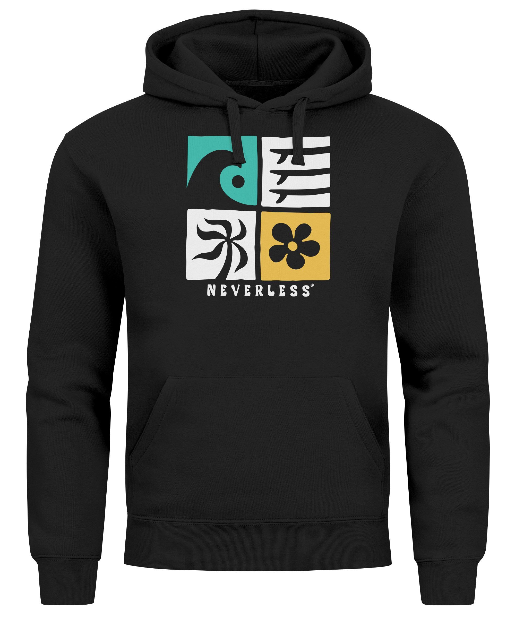 Neverless Hoodie Hoodie Herren Print Surfing günstig online kaufen