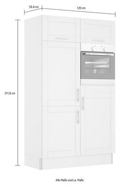 OPTIFIT Küche Ahus, Back-/Kühlmodul, Breite 120 cm, wahlw. mit E-Geräten, Soft Close Funktion, MDF Fronten