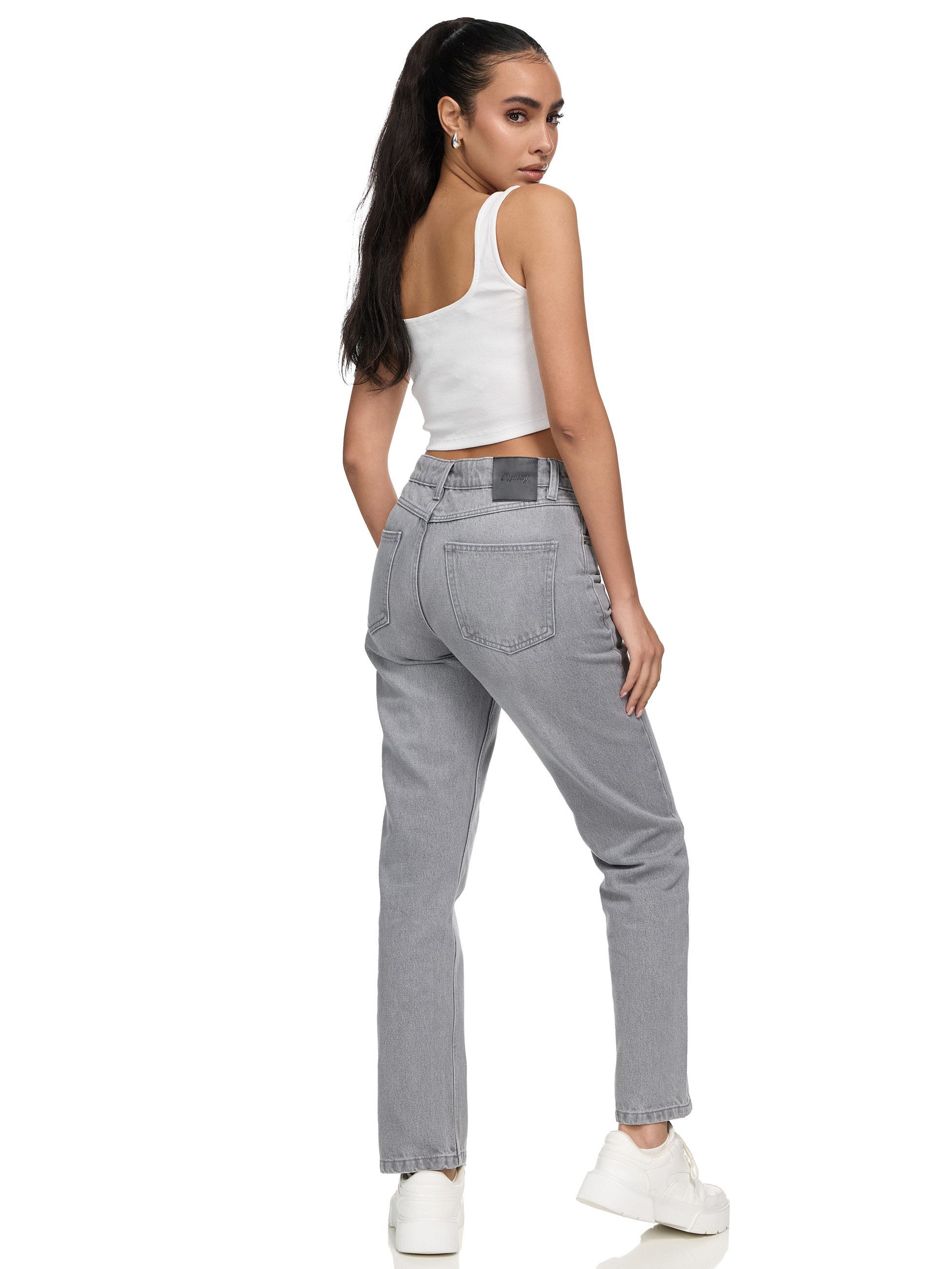 REPUBLIX Loose-fit-Jeans Madeline Damen Mid Waist Loose-fit Denim Jeans Basic