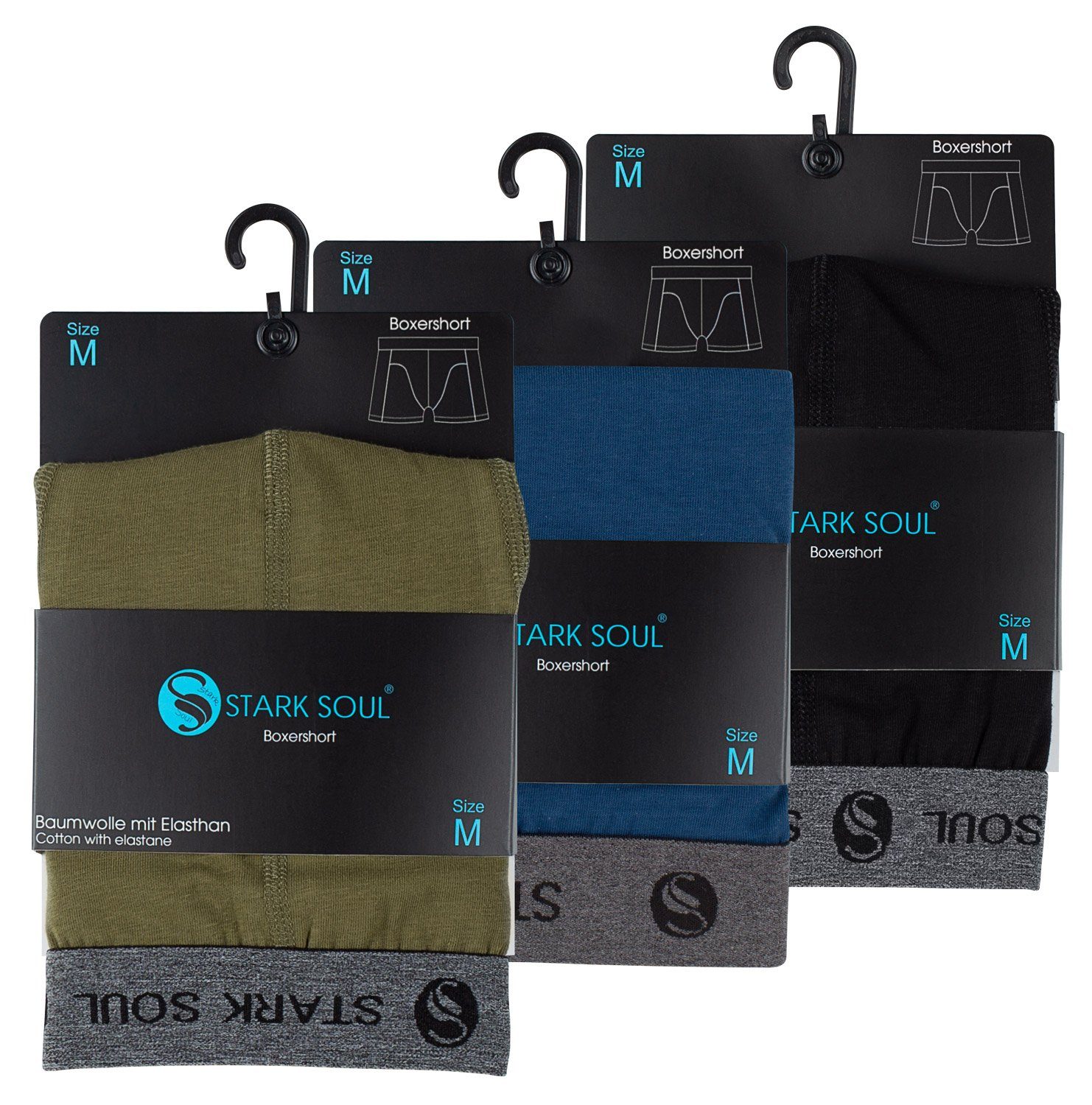 Stark Soul® Boxershorts Herren Boxershorts, 3er Pack, Retroshorts, Trunks - weiche Baumwolle 3er-Pack – Bild 5 von 5