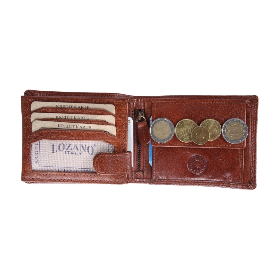 Portemonnaie, Männerbörse mit SHG Lederbörse Schutz RFID Münzfach Brieftasche Börse Leder Geldbörse Büffelleder Herren