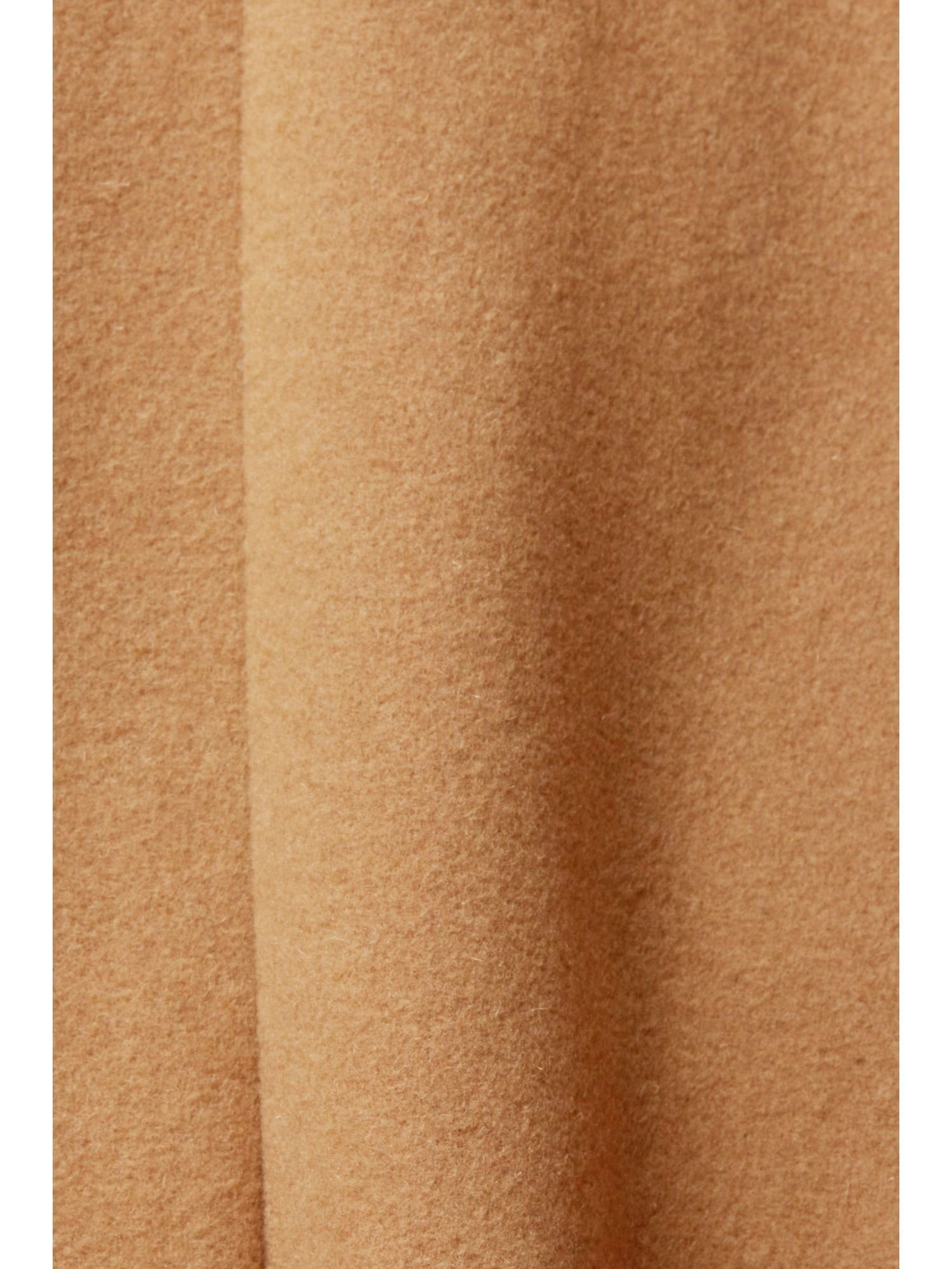 Esprit Collection Wollmantel aus CAMEL Mantel Kapuze Wollmix mit abnehmbarer