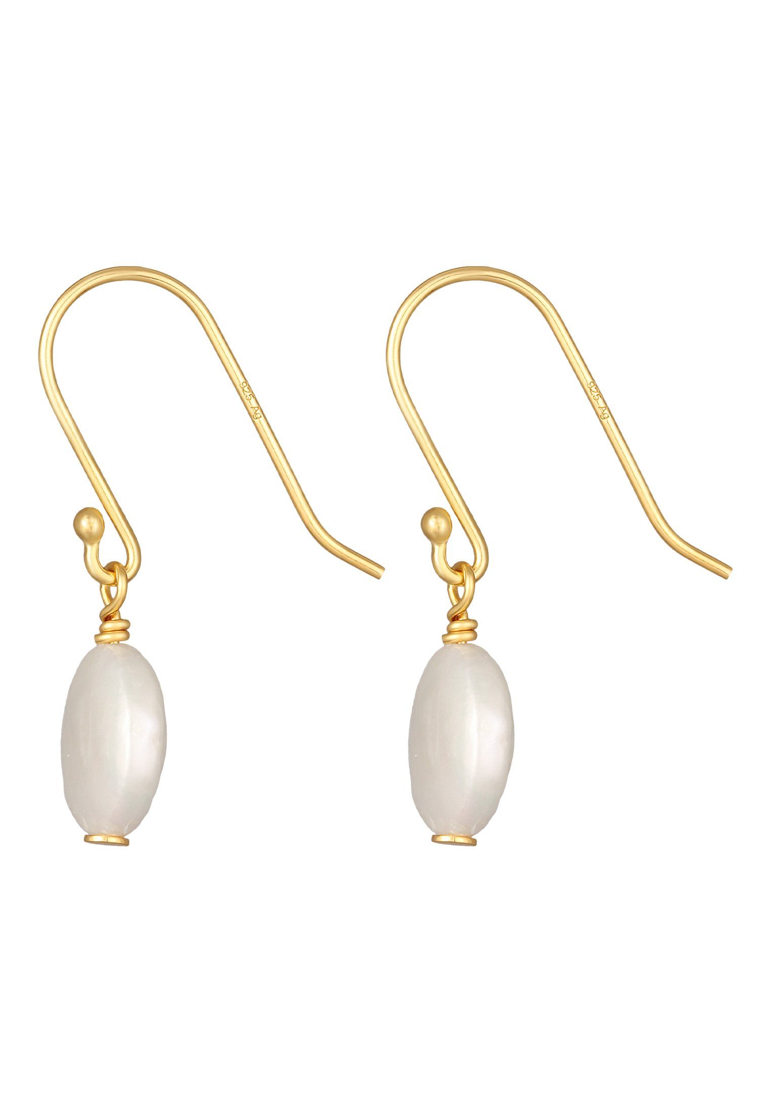 Elli Perlenohrringe Perle Barock Ohrhänger 925 Silber vergoldet