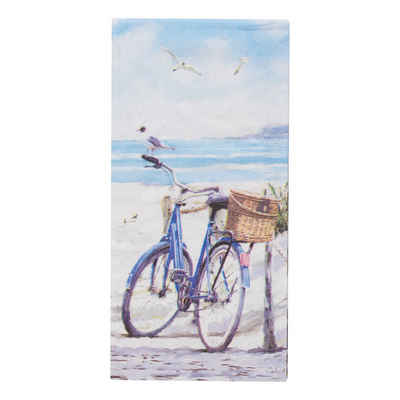Ambiente Papierserviette Papiertaschentücher Fahrrad am Strand, (10 St), 21 cm x 21 cm