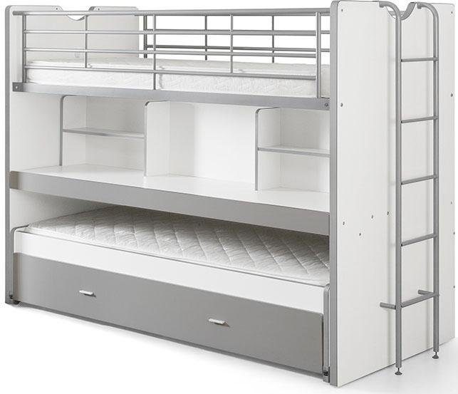 Vipack Hochbett Bonny, mit 3 Schlafgelegenheiten, super praktisch im Kinderzimmer (B/H/T ca. 222x161x102cm, Dekor Oberfläche, in verschieden Farben) mit großer Schreibplatte, Regalfächern, viel Funktion auf kleinem Raum