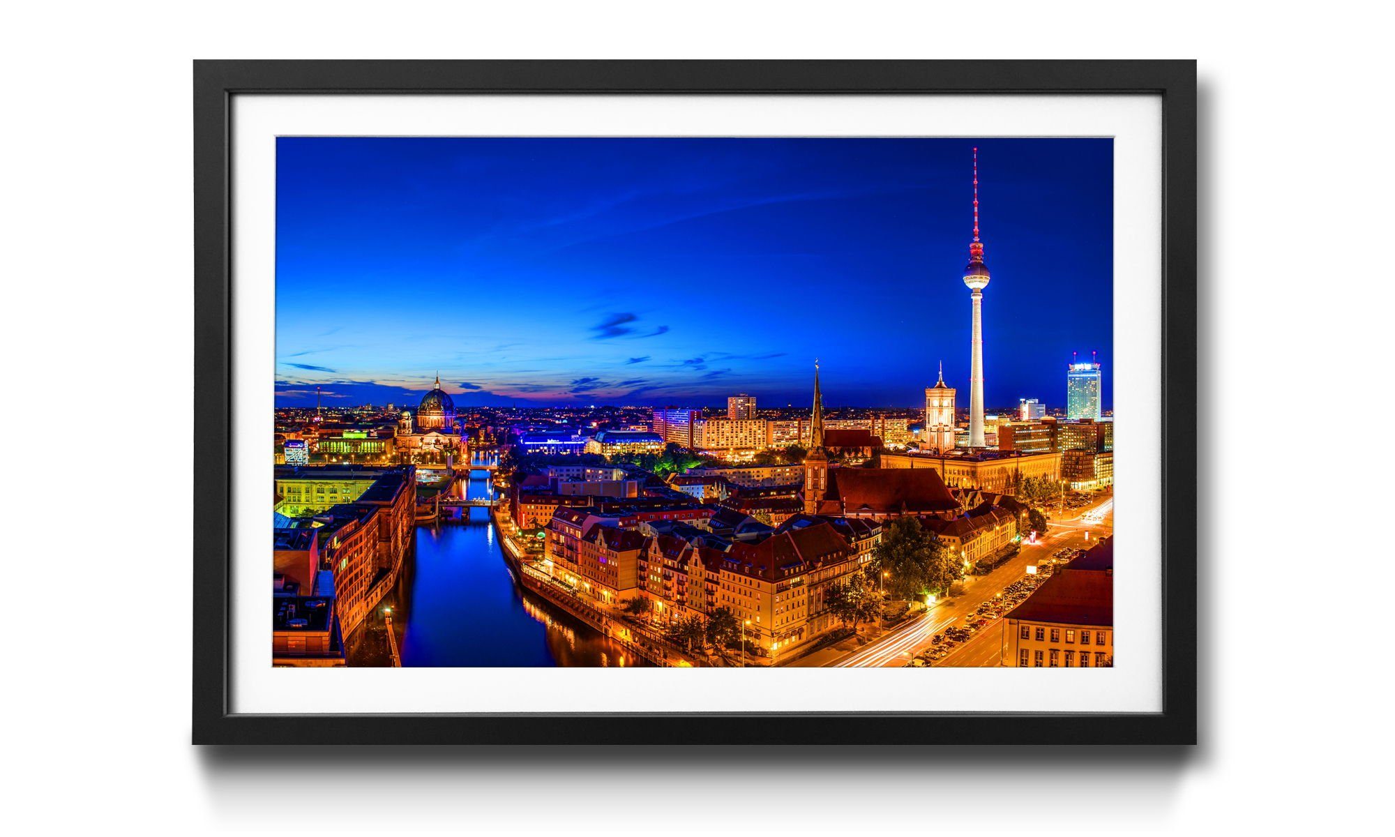 WandbilderXXL Rahmen erhältlich 4 Größen mit Berlin in Berlin, Bild City, Wandbild,