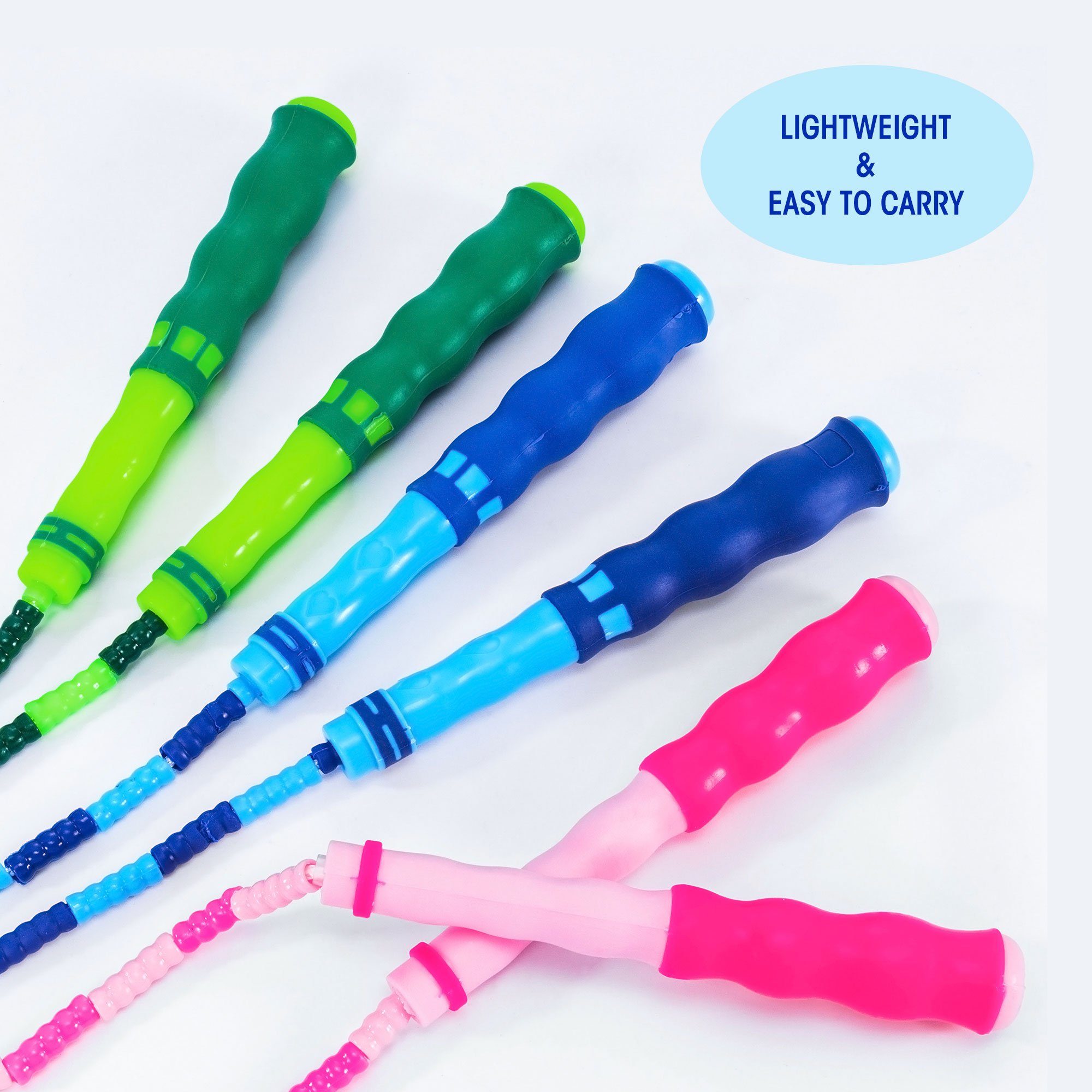 Penelife Springseil Jump Rope Beaded für Kinder und Erwachsene - verstellbares Springseil, Seillänge 280 cm, Länge verstellbar
