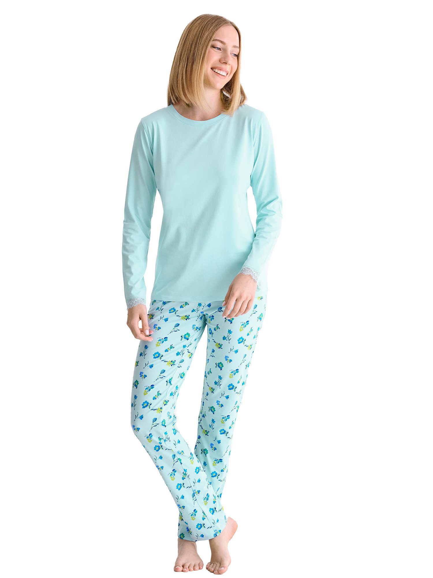 Pyjama Pyjama lange Hose, Shirt langarm Bloomy
