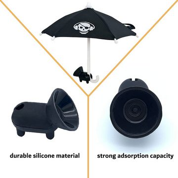 XDeer Handy-Regenschirm für Sonnenschirm – Mini-Regenschirm für Handy mit universell verstellbarem Schweinchen-Saugnapf-Ständer, blendfreier Handy-Sonnenschutzhalter für den Außenbereich Handy-Halterung