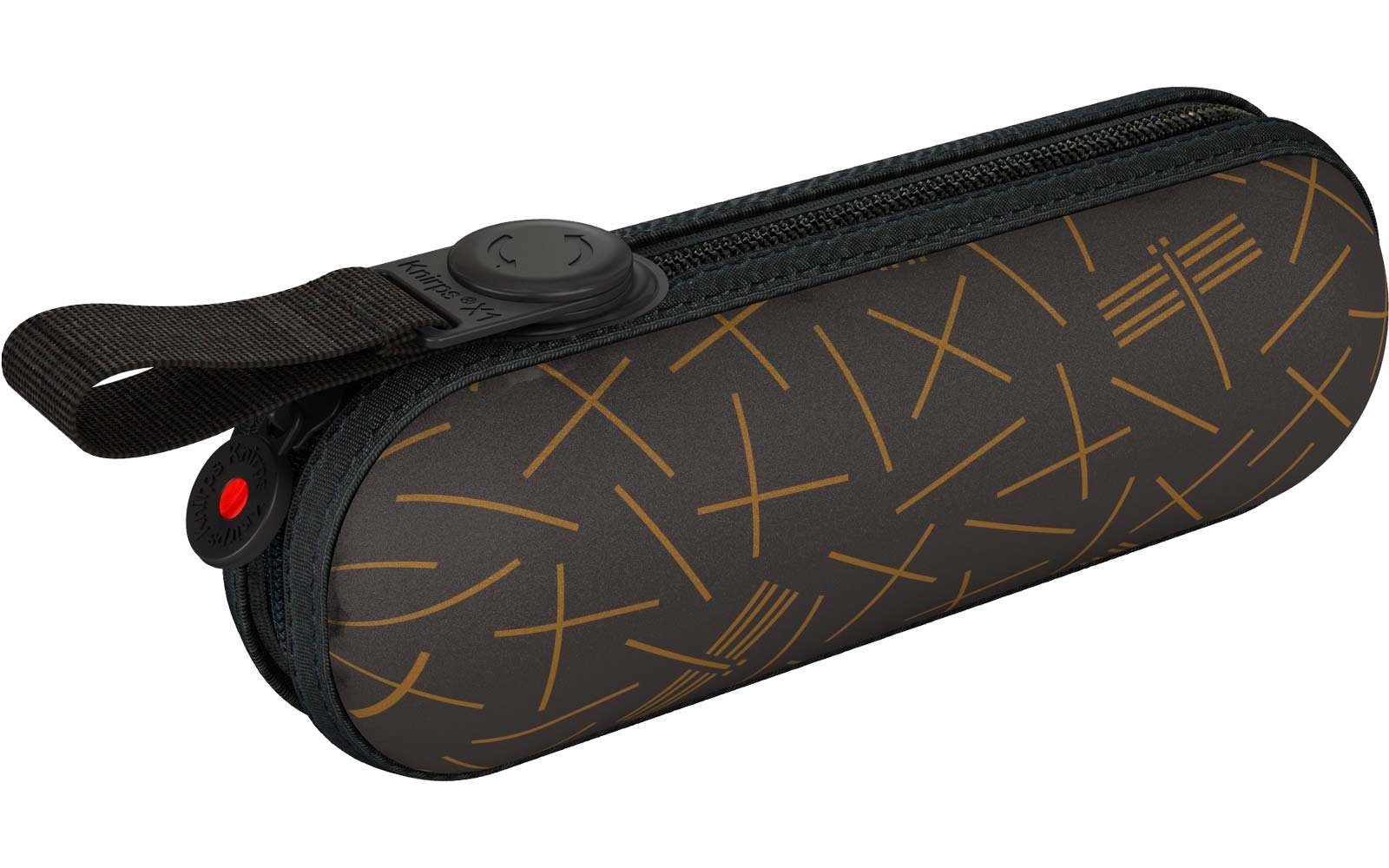 Knirps® Taschenregenschirm leichter, Schirm Damen, kompakter geschützt kleiner, Hard-Case-Etui für durch das grau gut