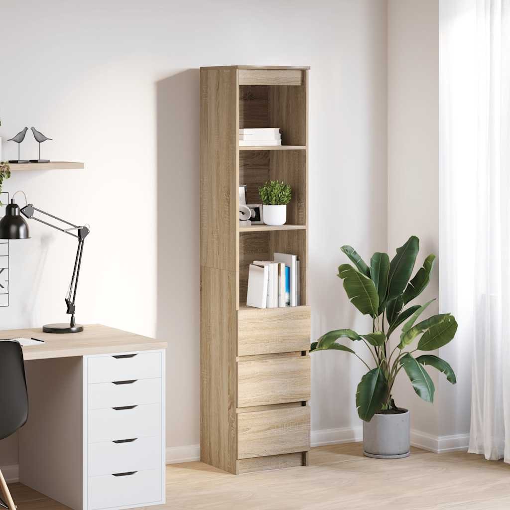 vidaXL Highboard Highboard Sonoma-Eiche 37,5x35x180 cm Holzwerkstoff (1 St)