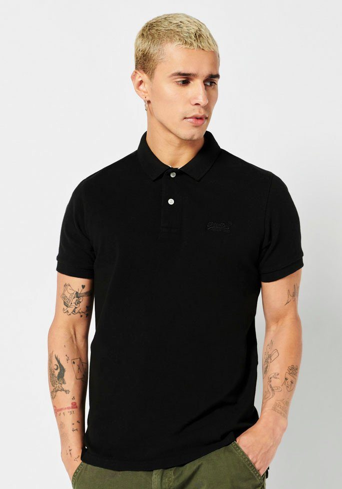 Superdry POLO black PIQUE CLASSIC Poloshirt