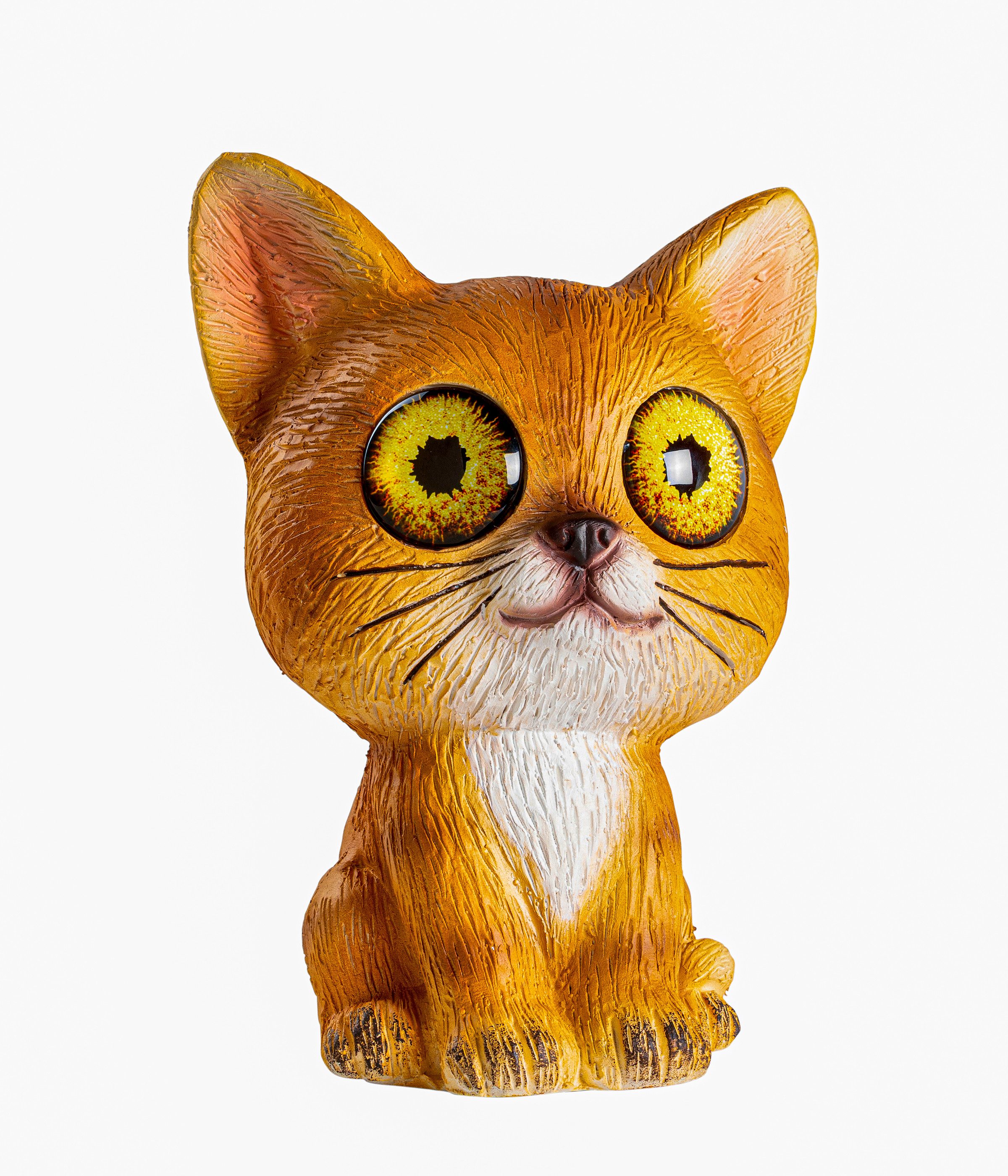 Dehner Gartenfigur Dekofigur Freddy mit Solar, 21 x 28 x 17 cm, IP44, bis zu 6 Stunden warmweiß leuchtende Augen, mit Dämmerungssensor