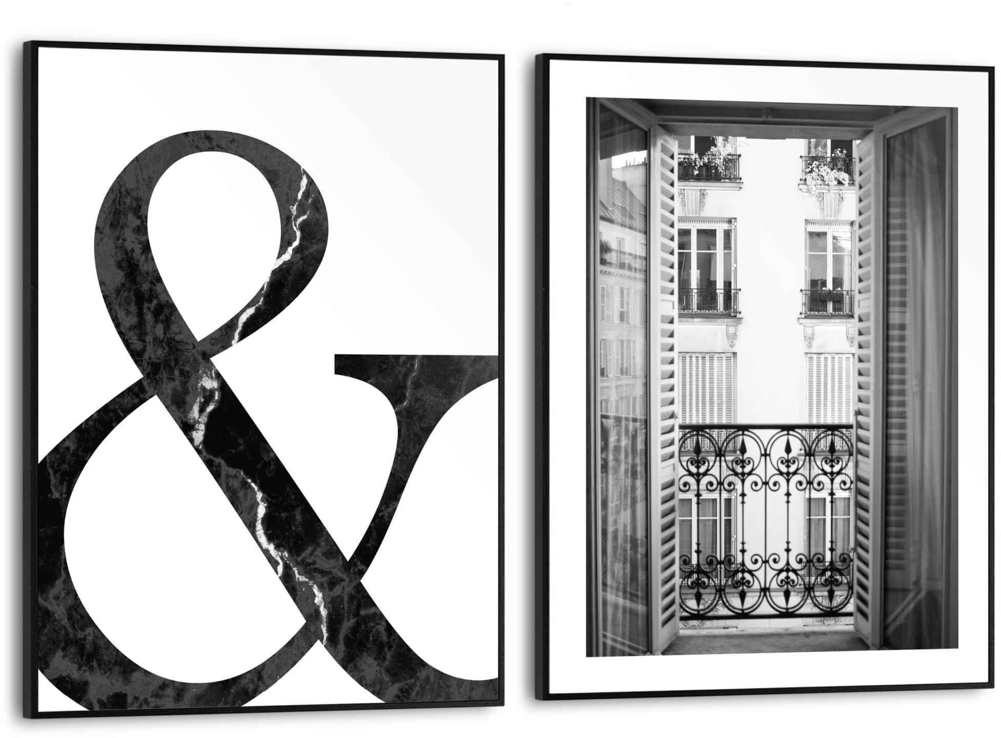 Balkon Reinders! Wandbild - Stilvoll Modern Frankreich, (2 St) - Fransösischer