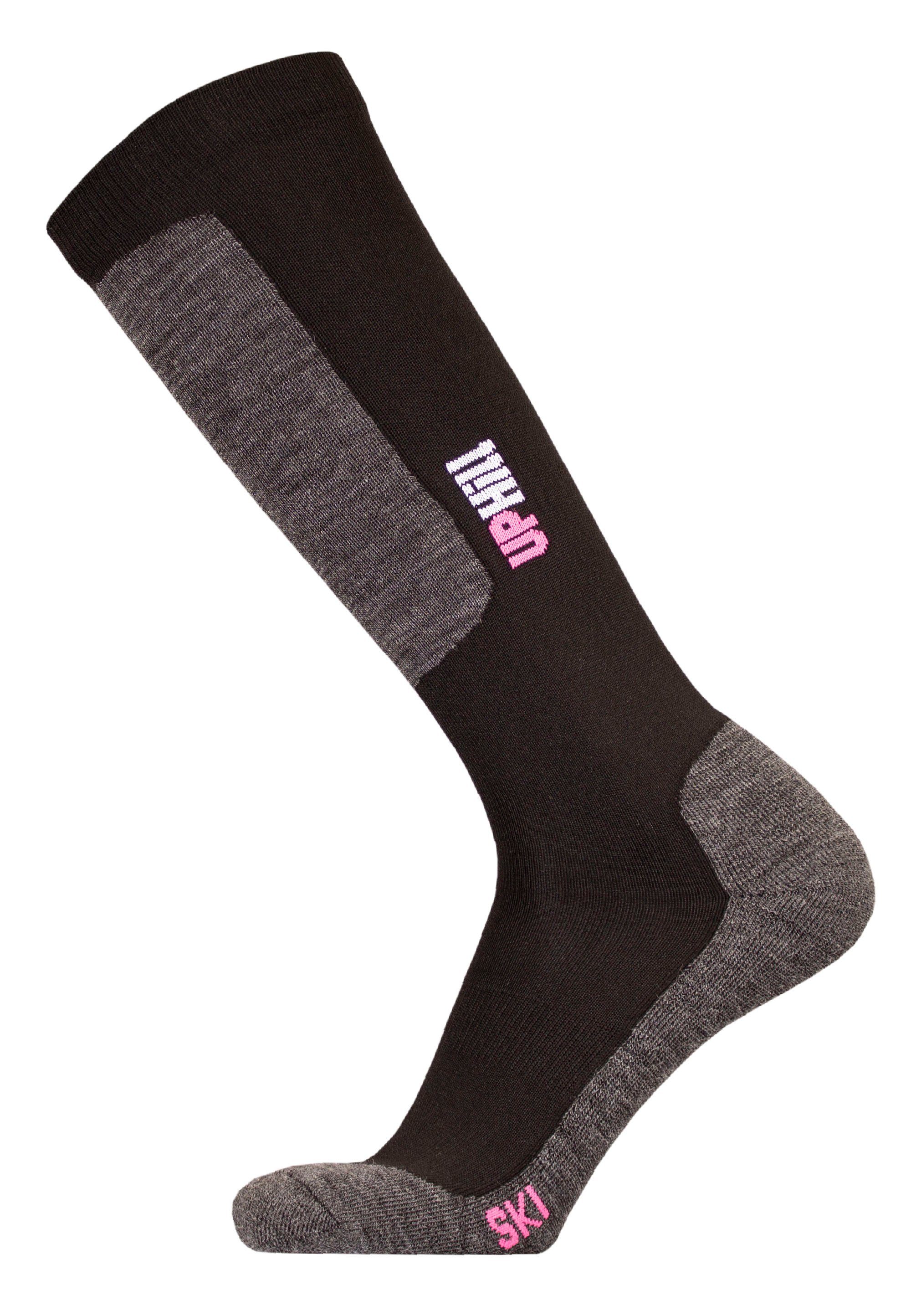 UphillSport Socken HALLA (1-Paar) mit atmungsaktiver Funktion schwarz-pink | Skisocken