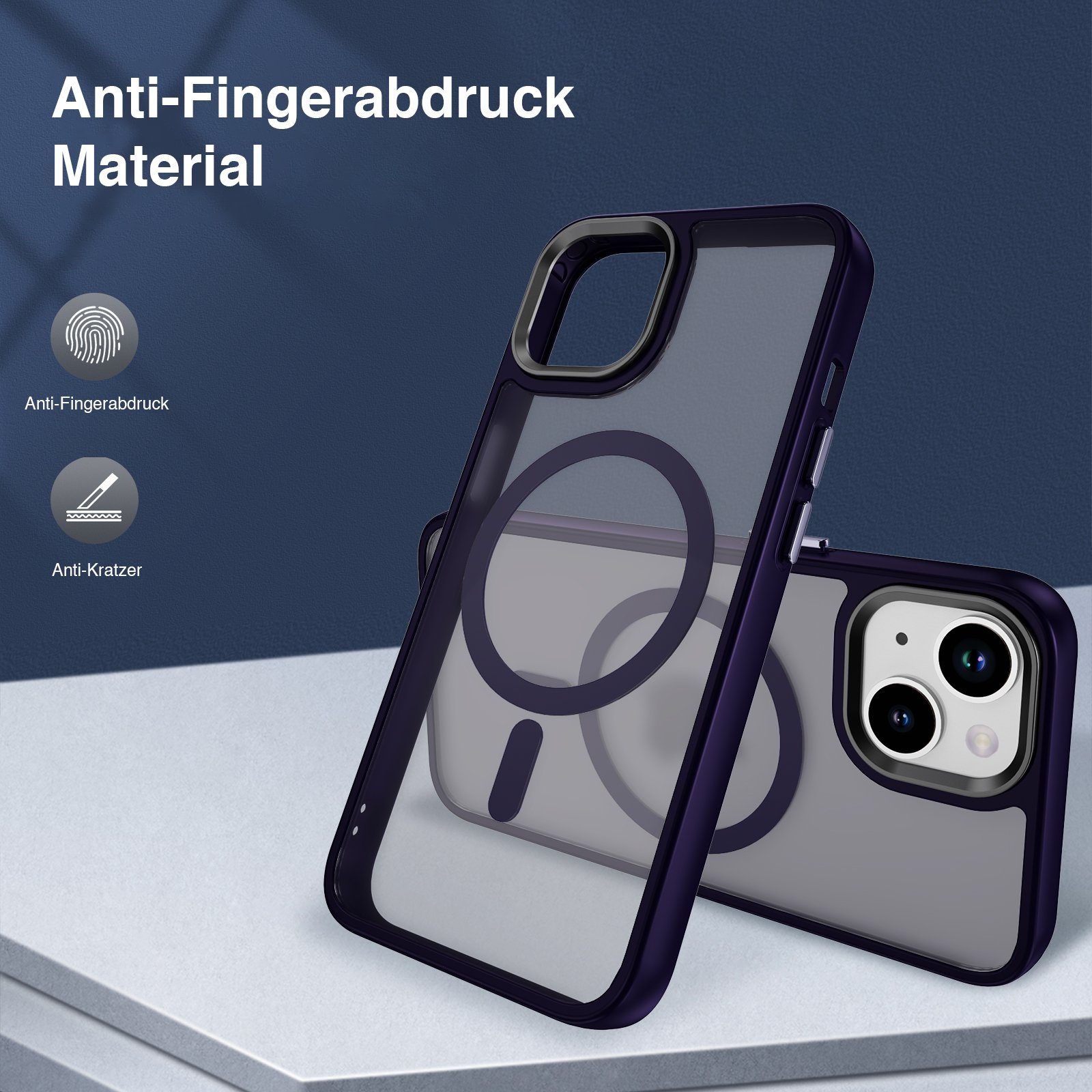 Tec-Expert Handyhülle Magnet Hülle für Apple iPhone 14 6.1 Zoll, 6.1, kompatibel zu Magsafe magnetisches Laden – Bild 4 von 5