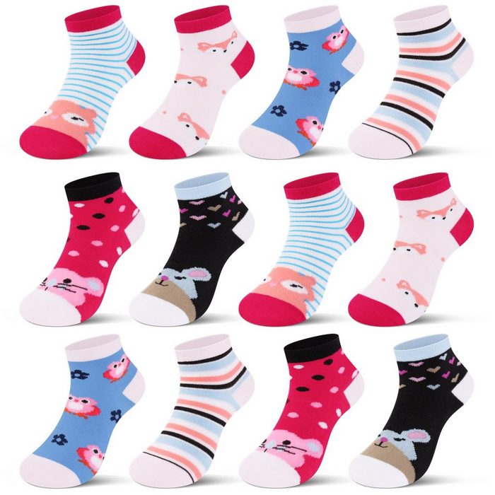 L&K-II Kurzsocken 2118-2810 (Beutel 10/12-Paar) Socken Mädchen aus Baumwolle