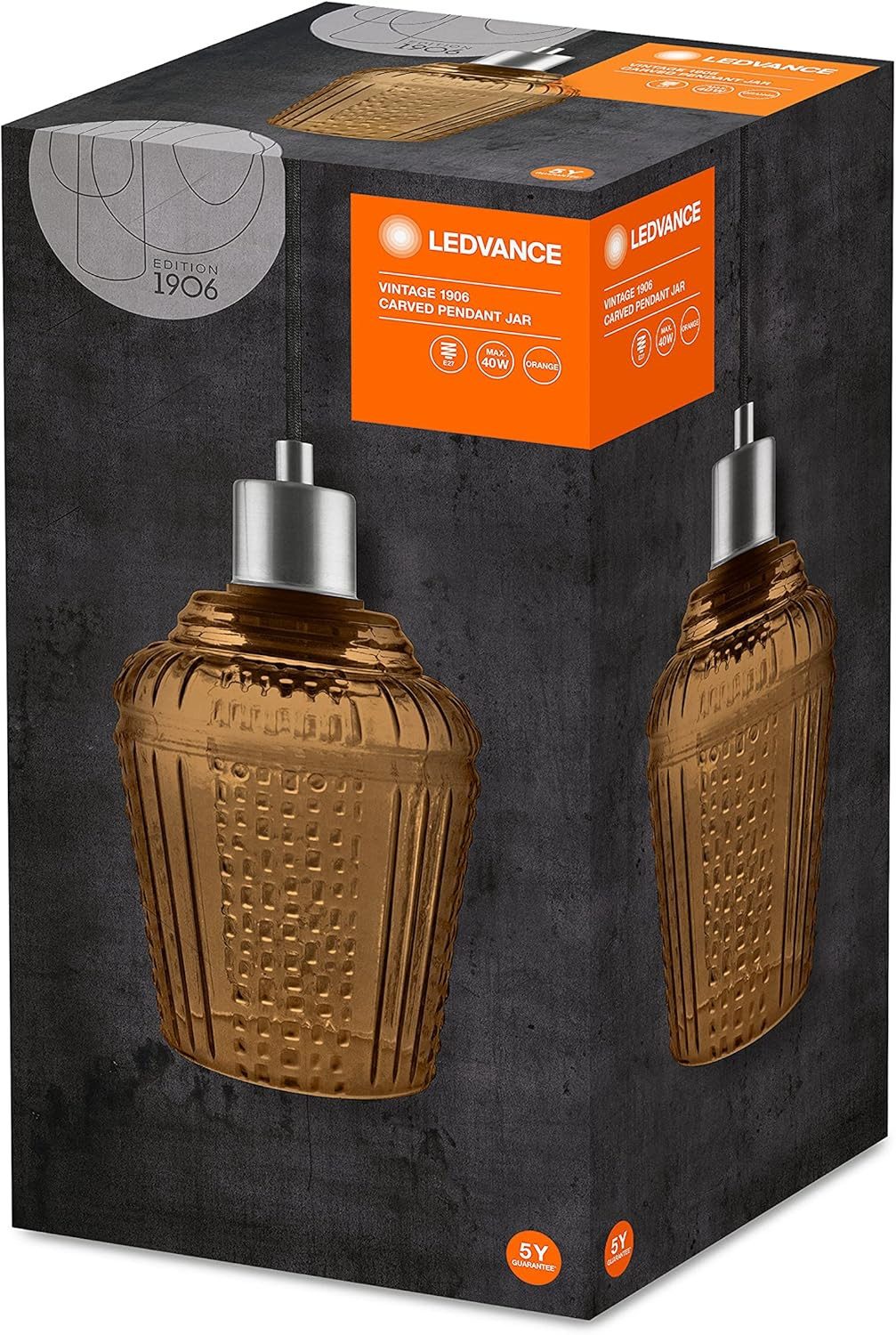 Ledvance Deckenleuchten LEDVANCE Vintage Edition 1906, Deckenleuchte mit E27 Sockel, Oranges G, LEDVANCE Vintage Edition 1906, Deckenleuchte mit E27 Sockel, Oranges G