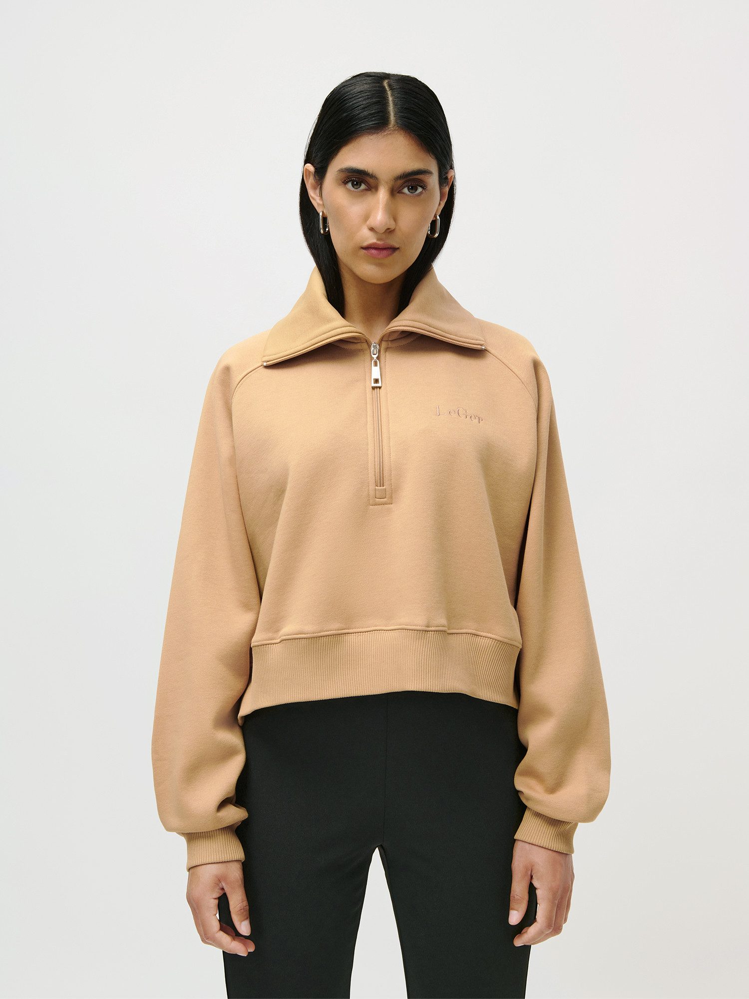 LeGer Sweatshirt Meret, LeGer by Lena Gercke cropped, mit Stehkragen günstig online kaufen