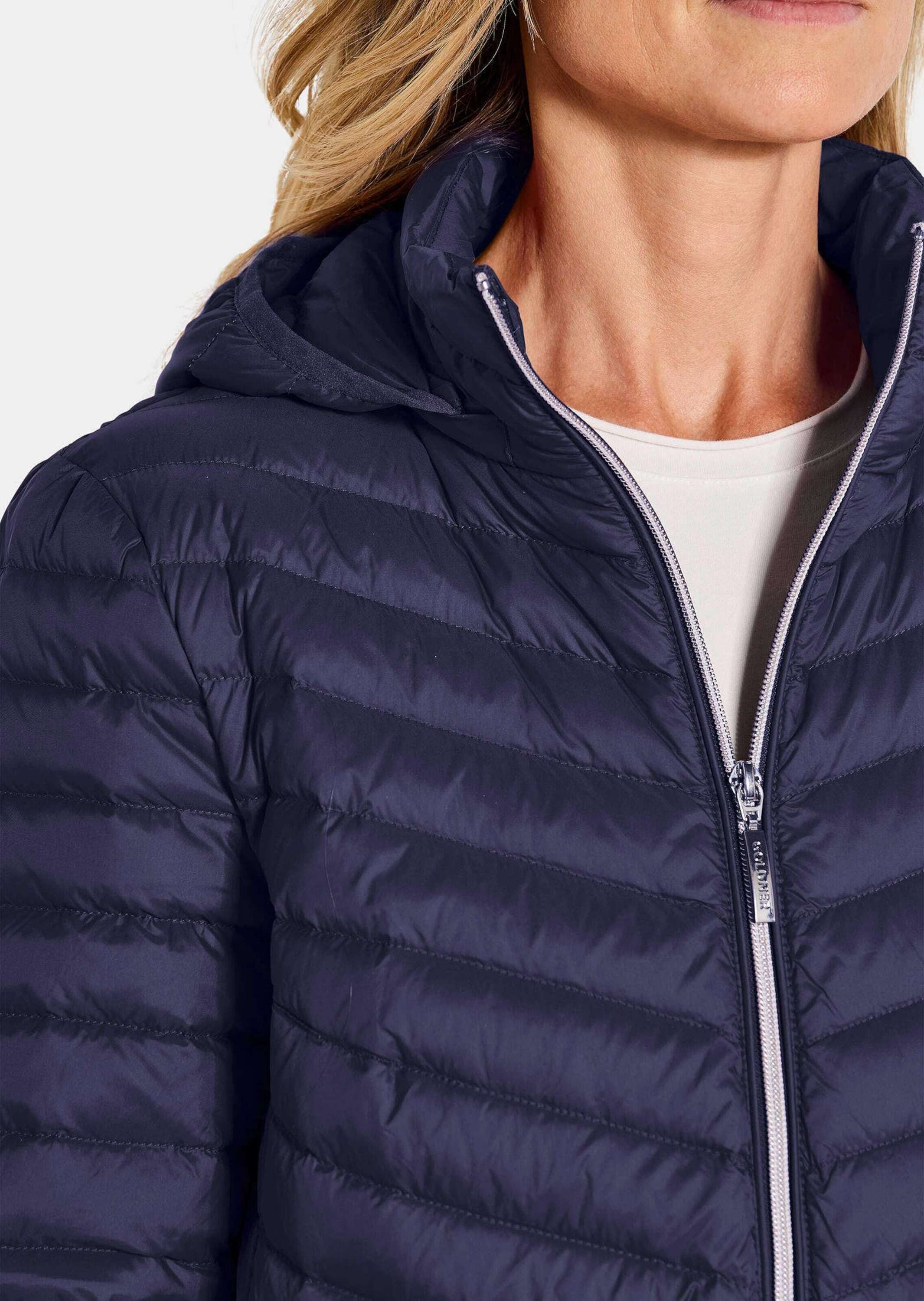 GOLDNER Winterjacke Gefütterter langer Mantel mit Kapuze Wintermantel in femininer Steppung mit Stehkragen und Taschen – Bild 5 von 5