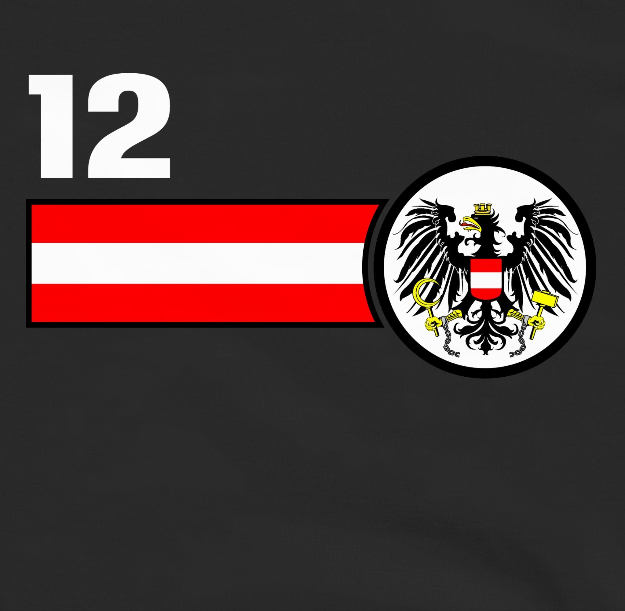 2024 Sweatshirt EM 12. Mann Fussball Schwarz 1 Mannschaft Österreich Kinder Shirtracer