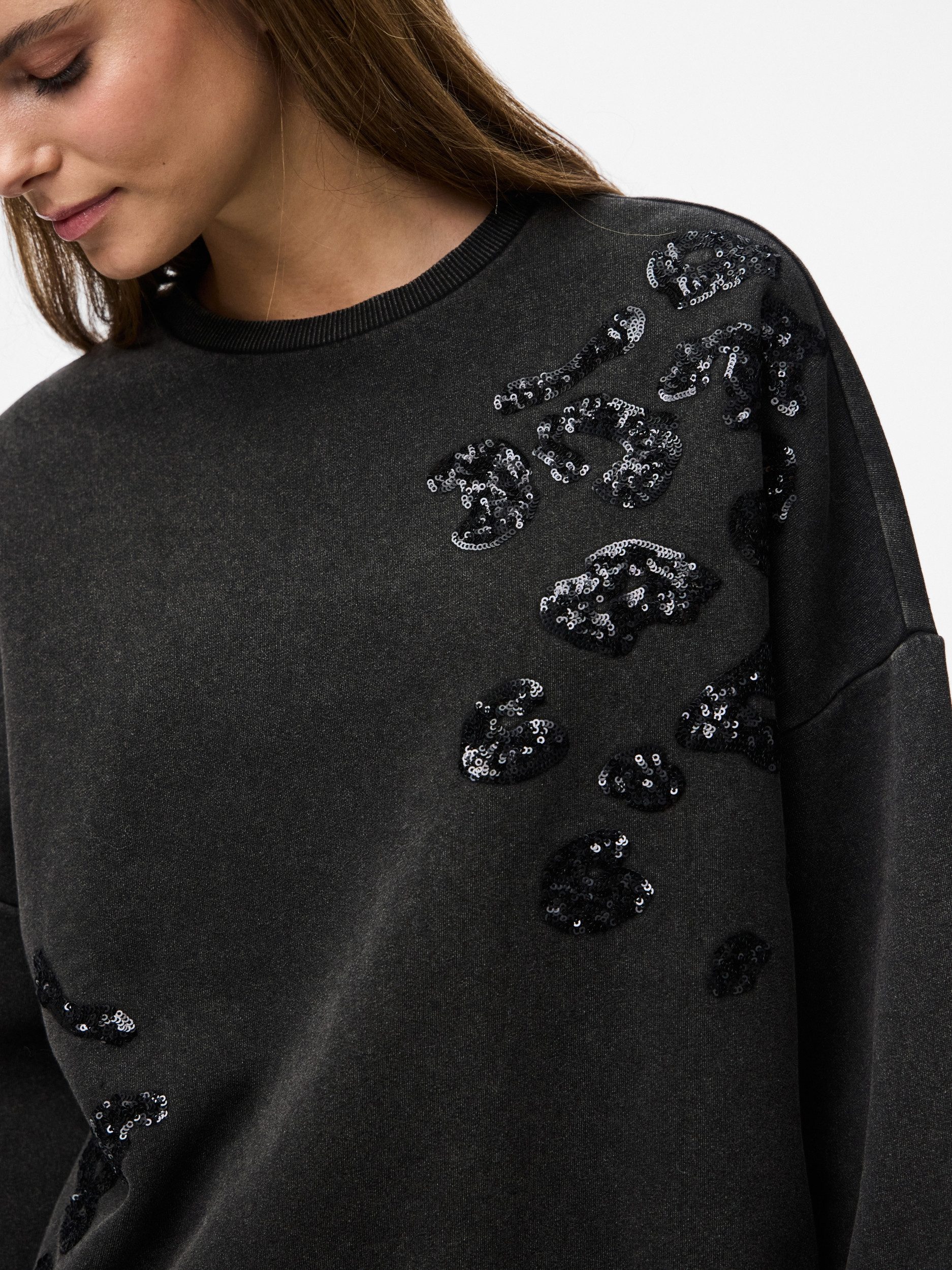 pieces Sweatshirt PCMIE LS SEQUINS SWEATSHIRT JRS
