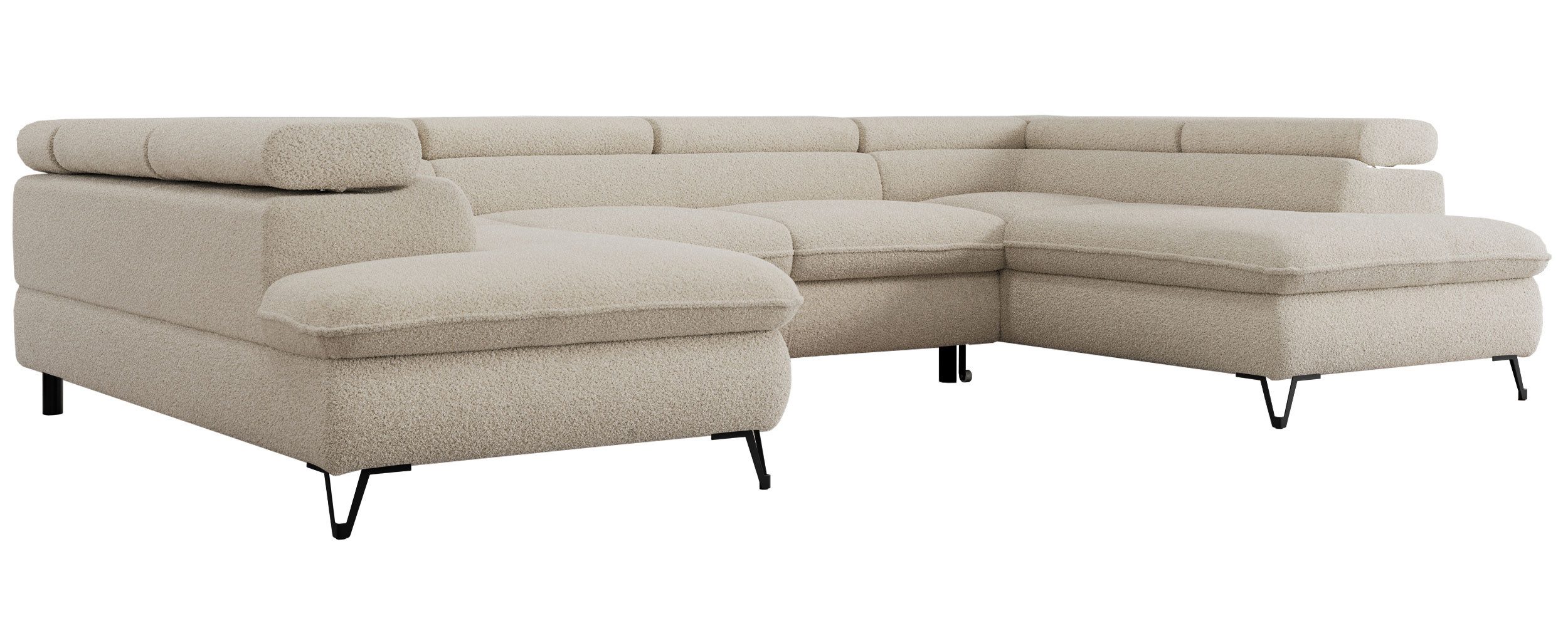 MKS MÖBEL Ecksofa PETER U, Set, Ecksofa U-Form, Wellenfedern, HR35-Schaum, günstig online kaufen