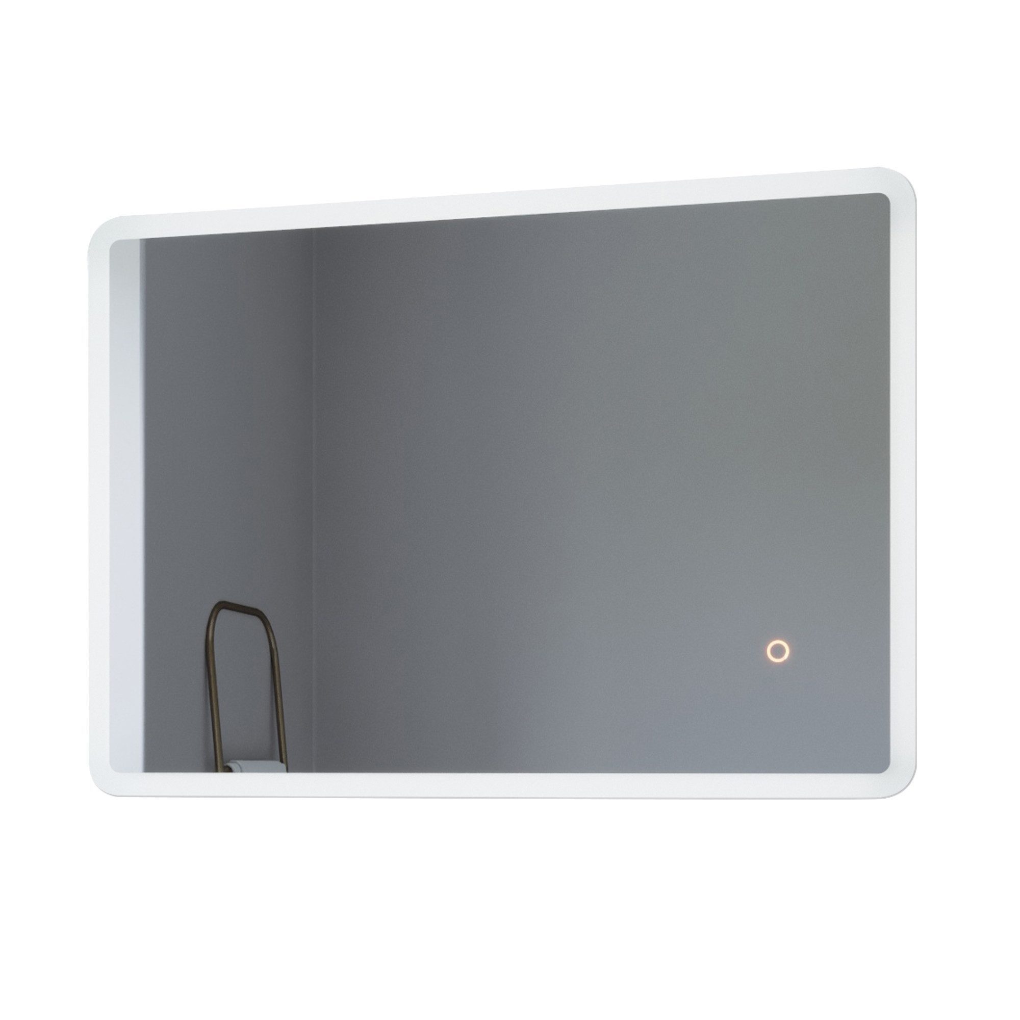 AQUALAVOS Badspiegel Led Badspiegel Touch Wandspiegel mit Beleuchtung 70x50cm Kaltweiß IP44, Touch-Schalter Dimmbar, Horizontale / vertikal Aufhängung
