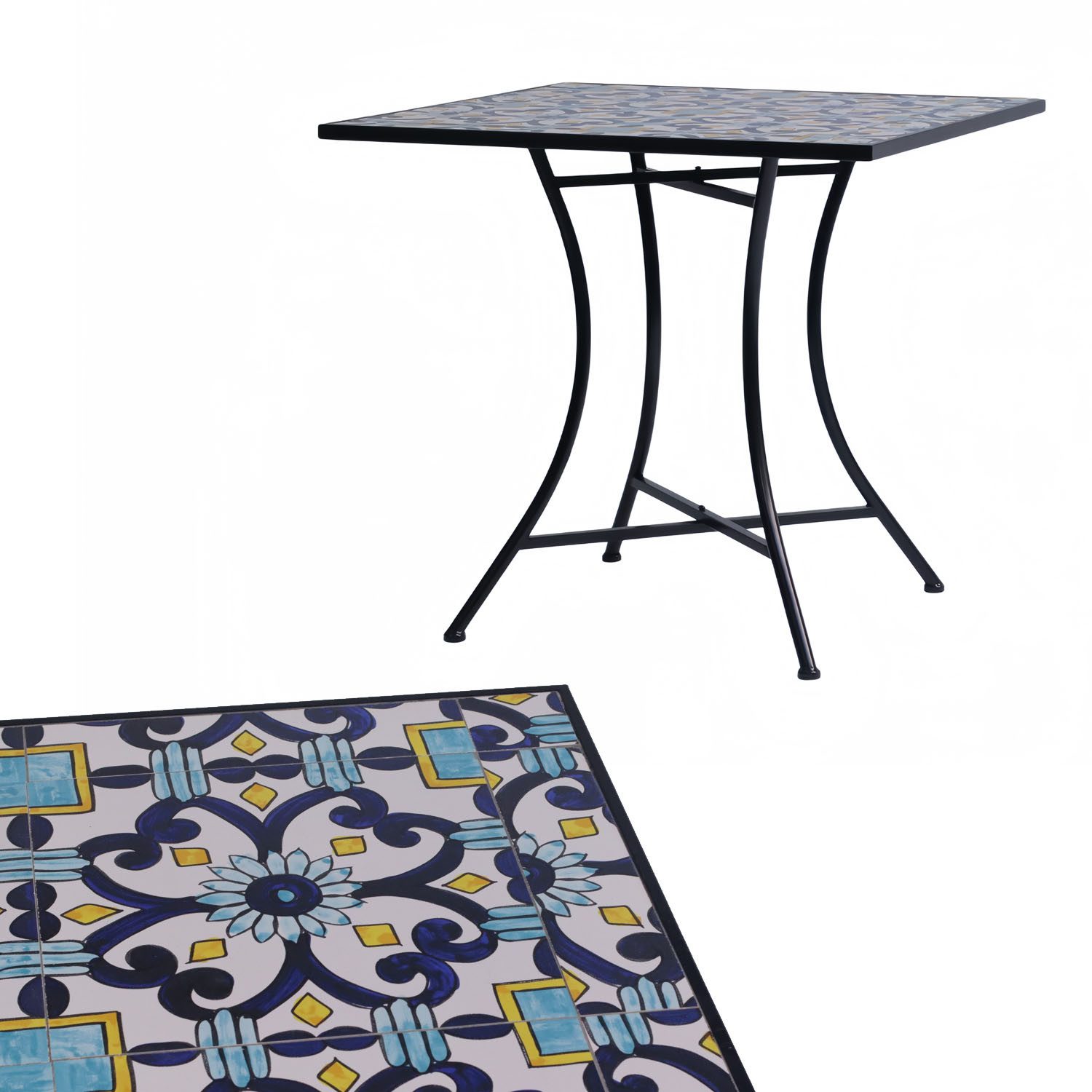 Mojawo Küchentisch Outdoortisch Mosaiktisch Gartentisch Bistrotisch günstig online kaufen