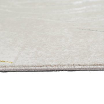 Teppich Moderner Designerteppich mit Palmenzweigen creme gold, Carpetia, rechteckig, Höhe: 8 mm