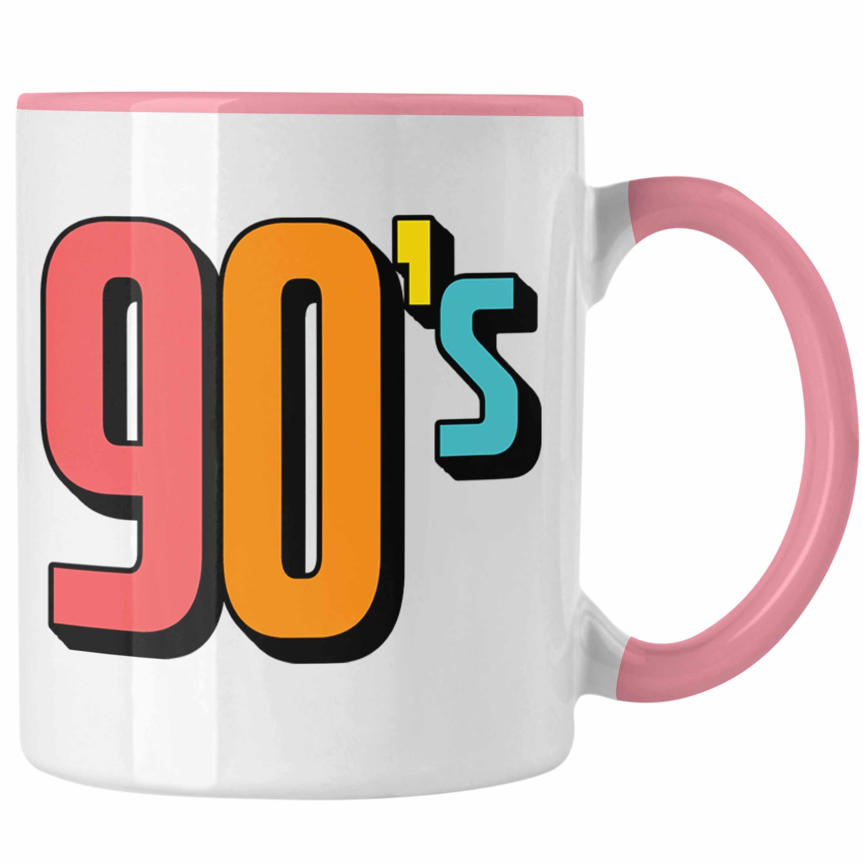 Trendation Tasse 90er Jahre Tasse "90's" - Retro Geschenk für Nostalgiker Rosa