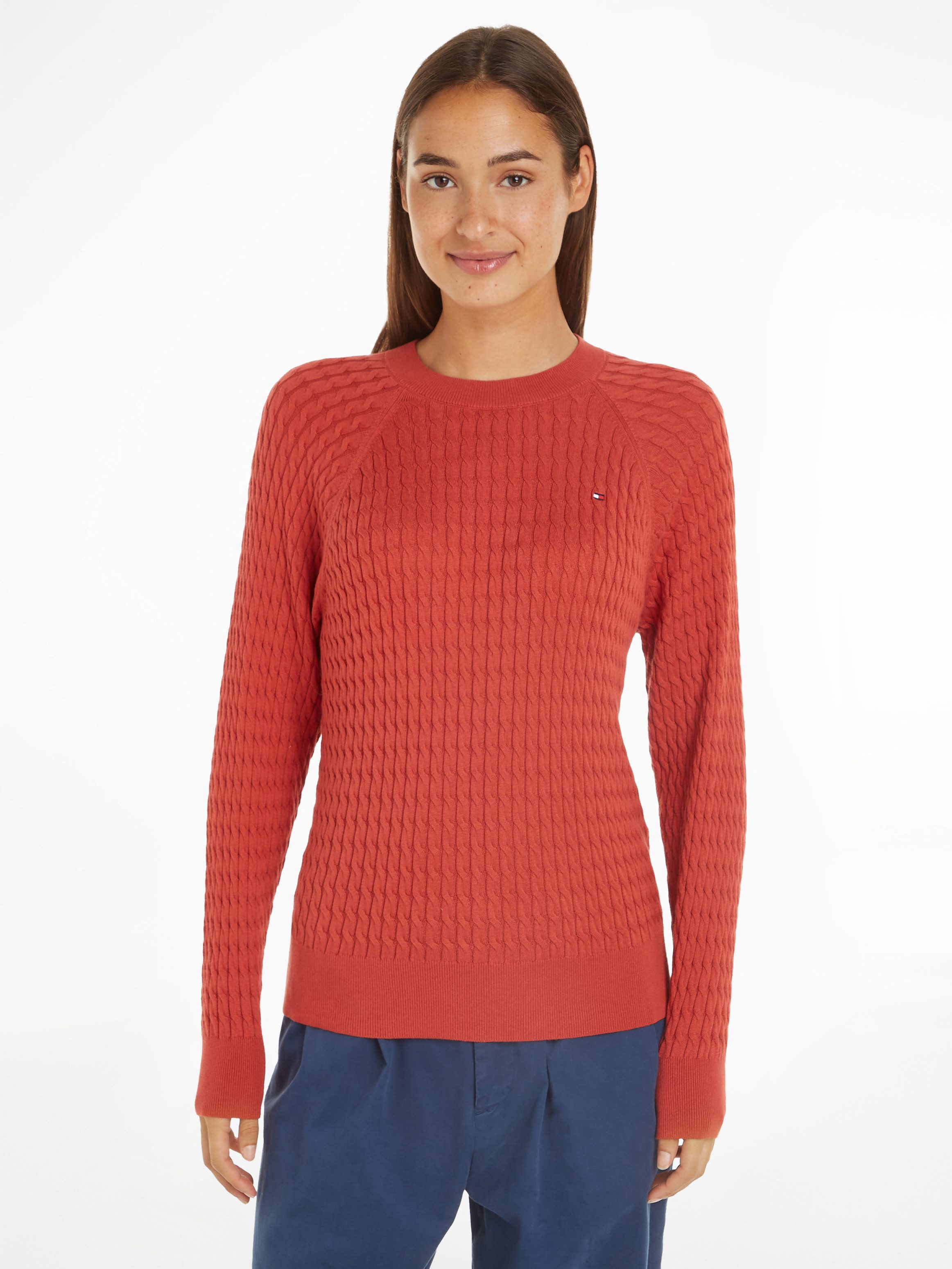 Tommy Hilfiger Rundhalspullover CO CABLE C-NK günstig online kaufen