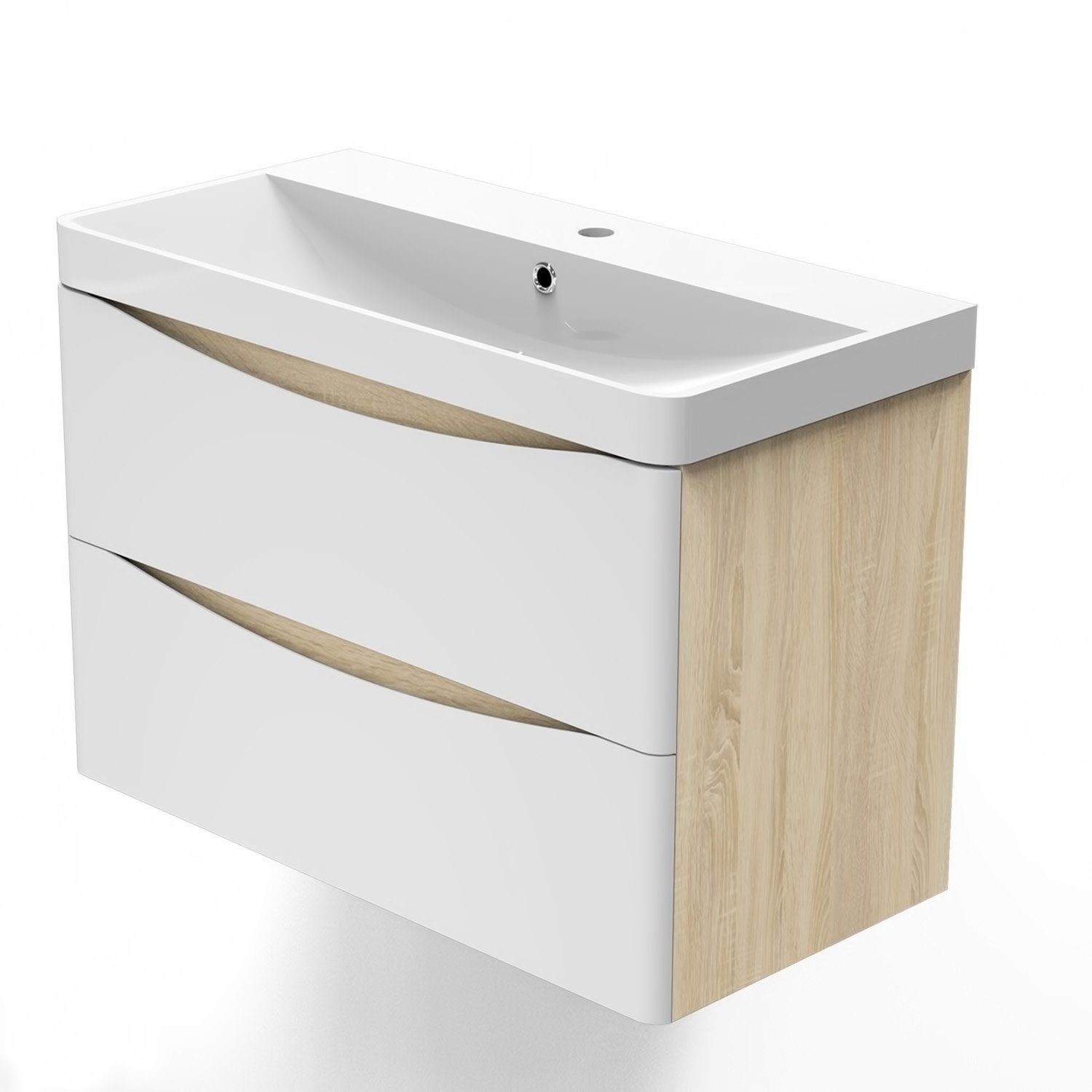 Badmöbel-Set Unterschrank Waschtisch Gäste-WC 60 cm 70 cm 90 cm schwarz weiß 